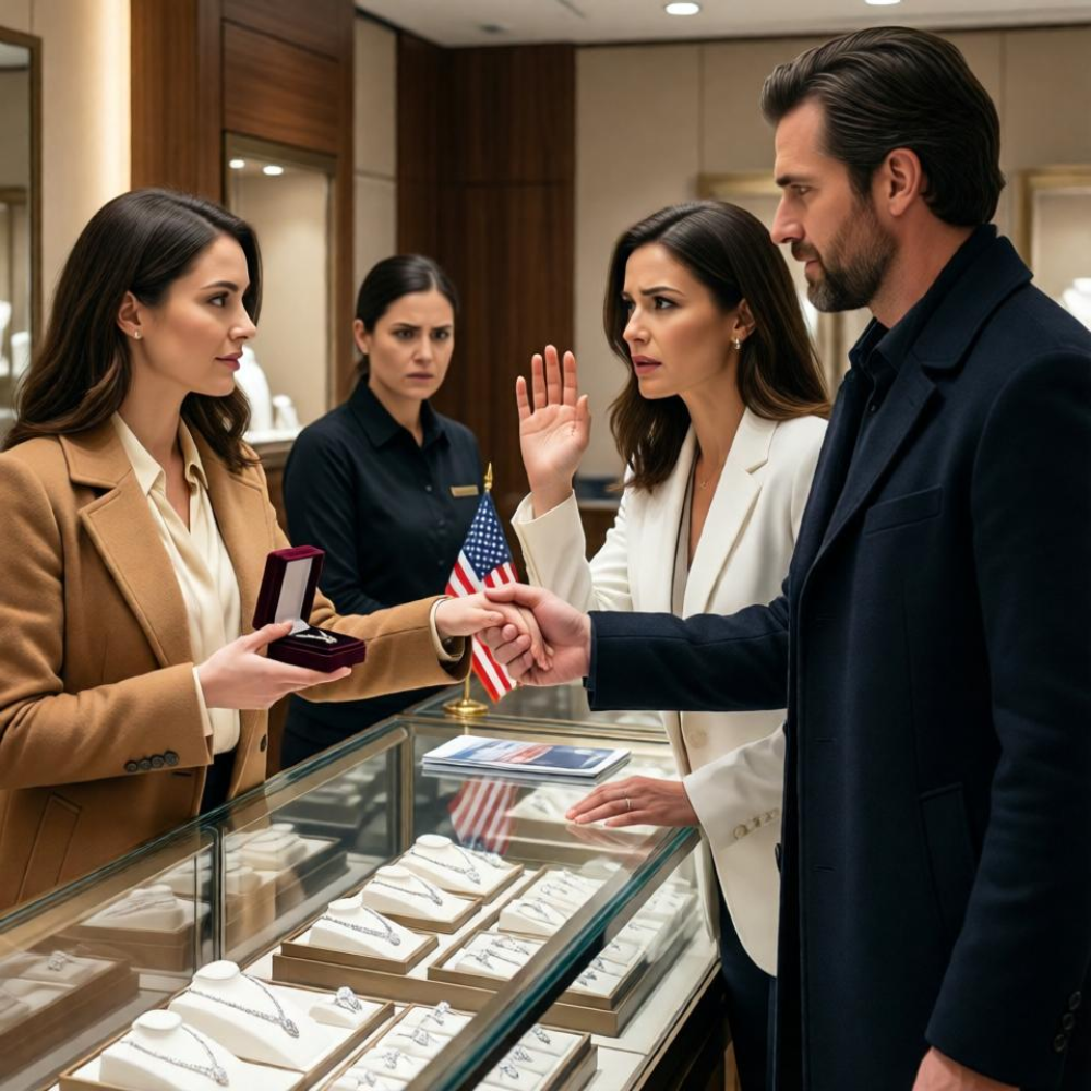 LA-My sister tracked me down to a jewelry store and slapped me across the face for buying jewelry with my own money, demanding that i return it for her engagement party. then a wealthy man walked in, grabbed her wrist, and said, “touch my wife again and you’ll see what happens.” she started trembling…