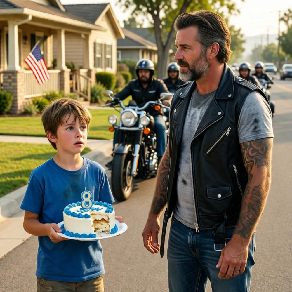 LA-“My stepmother threw away my birthday cake”—little boy told a hells angel. 199 motorcycles showed up