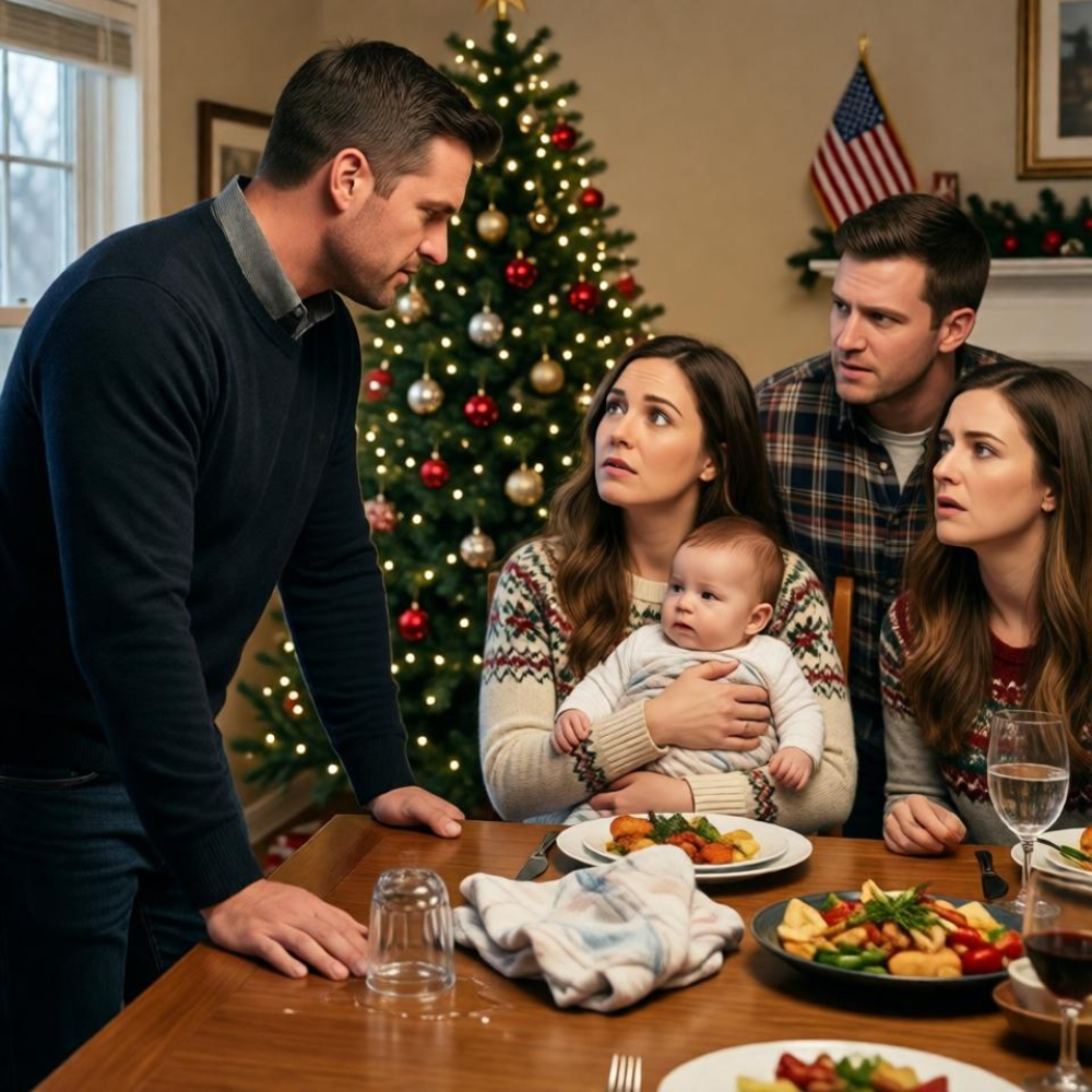 LA-My brother threw water on my baby at christmas dinner and said i was “overreacting.” everyone just sat there. then my military commander husband stood up, looked him dead in the eye, and said, “get out.” my sister’s face turned pale…