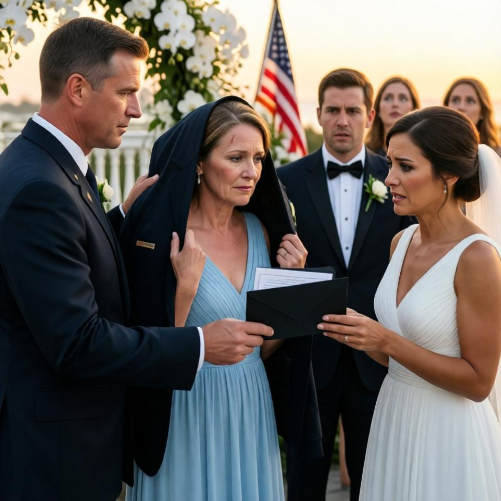 LA-My daughter-in-law ripped my wife’s wig off at my son’s wedding, revealing marks from months of treatment as some guests laughed. i stepped onto the stage, covered my wife with my jacket, and opened the wedding envelope… when she saw the documents inside, her smile suddenly faded…