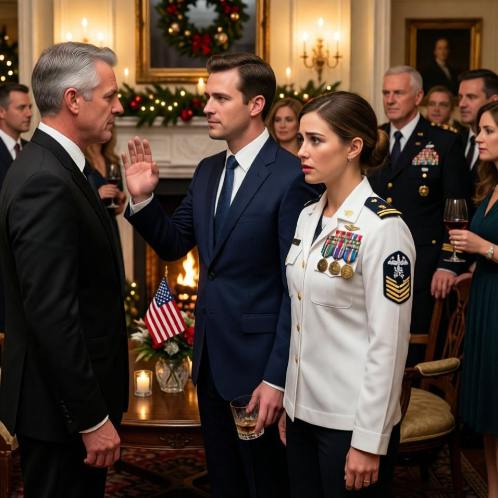LA-At my father’s party, my billionaire ceo father roared: “go change that ridiculous uniform.” when i refused, he slapped me in front of 212 guests. my fiancé stepped forward—and a retired army colonel stood up and said seven words…