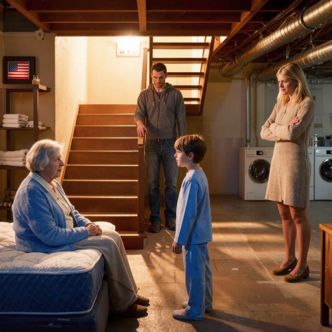 My son had me sleeping on the basement floor as if comfort were something I no longer deserved. Then one evening, my grandson looked at me with innocent confusion and asked, “Grandma, why don’t you have a bed?” My son did not even look ashamed. He just said, “She doesn’t need one.” My daughter-in-law called me “old woman” so often she seemed to think the name had become my place in that house. They believed humiliation would keep me small, quiet, and grateful for whatever scraps they left behind. What they failed to understand was that the woman they were trying to erase was the very one who had built far more than they could imagine — and soon, they were going to learn exactly who they had been treating like nothing.