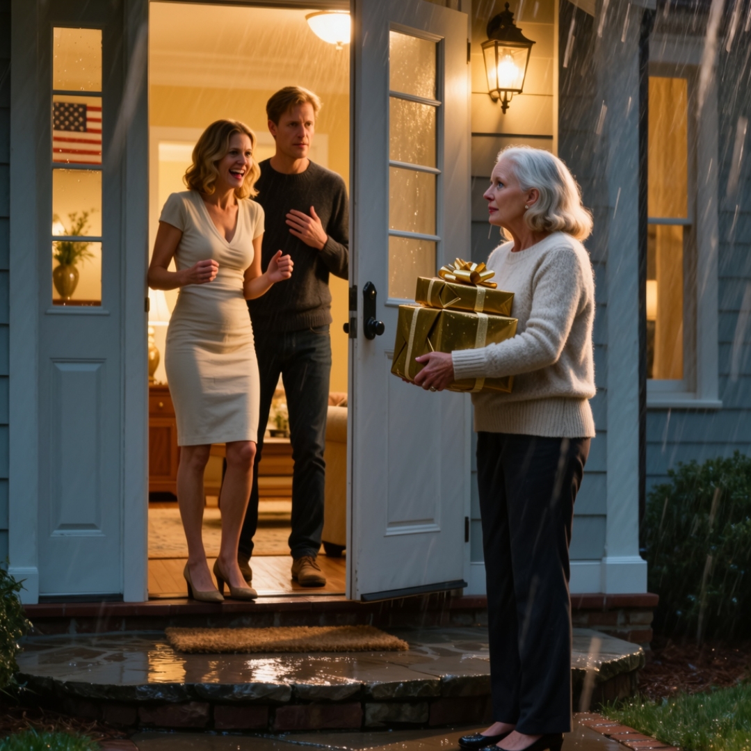 I drove six hours through the worst storm of the season for my son’s birthday, carrying $80,000 worth of gifts in the back seat. I had even wrapped them in gold paper, still foolish enough to believe a mother’s love might one day be recognized. But when I reached his apartment door, soaked from the rain, I heard my daughter-in-law say, “I wish she’d never make it here. Then the beach house would finally be ours.” My son laughed with her. I didn’t knock. I didn’t walk in. I carried every gift back through the rain and left without a word. A month later, the life they had mocked me from was already falling apart.