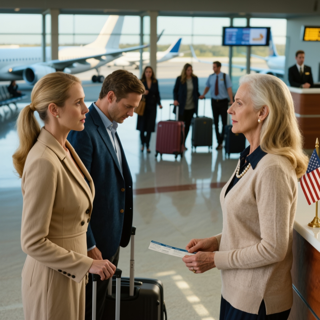 My son and daughter-in-law left me at the airport with no money, no luggage, and no return ticket. Tanya smiled as she rolled her designer suitcase toward first class and said, “You’ll figure it out, Mom. You’ve got a phone.” They thought they had stranded me. What they didn’t know was that I had one envelope tucked inside my coat — and I was flying straight to the lawyer who was about to rewrite my will.