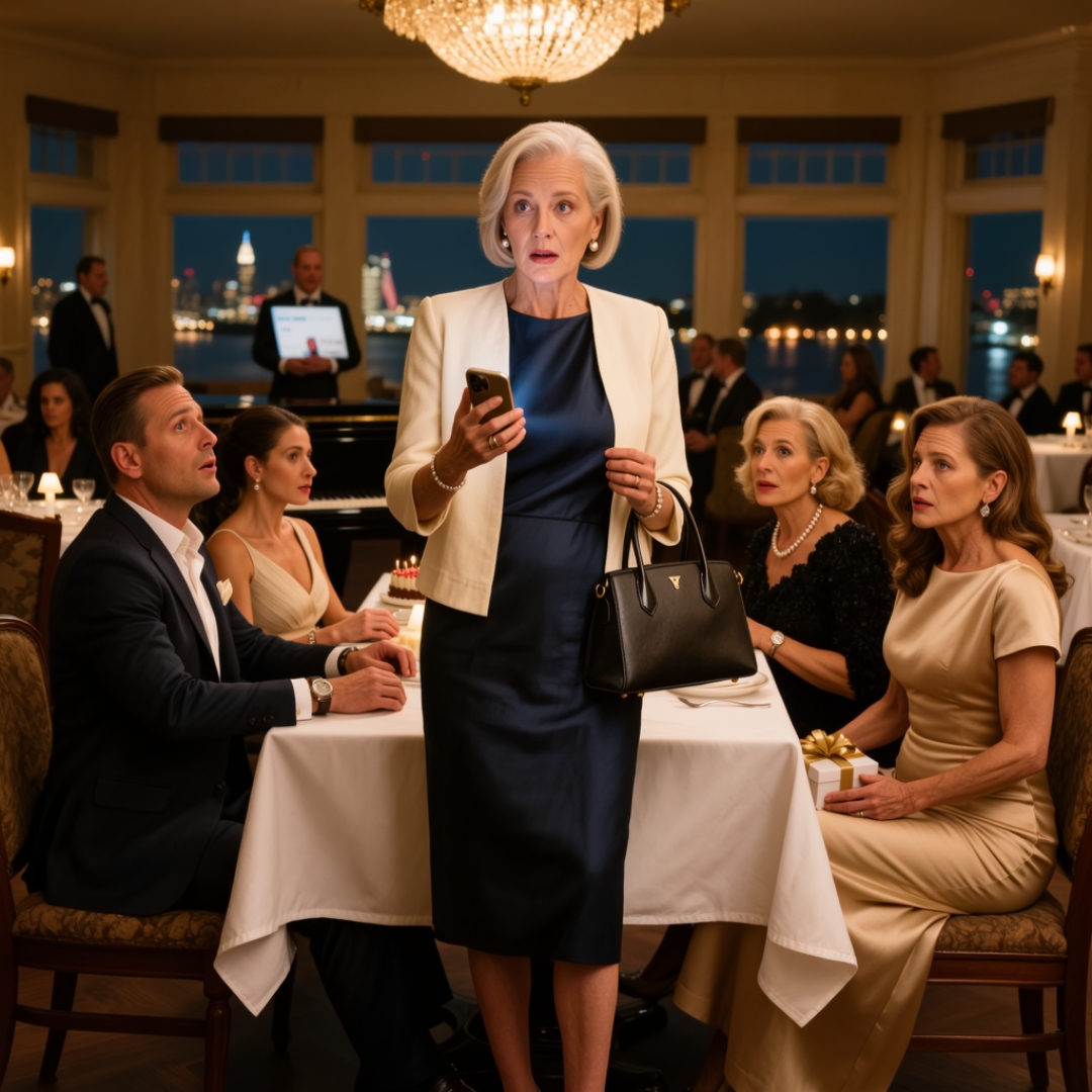 On my 70th birthday, my son told me he had an urgent meeting in New York and wouldn’t be able to have dinner with me. I said I understood, put on my best dress anyway, and went alone to the riverside restaurant I had chosen for the occasion. I was halfway to my table when I saw him across the room, smiling and raising a glass with his wife and her mother like this was just another happy family dinner. For a moment, I couldn’t move. I had spent the whole day telling myself not to feel sorry for being alone, only to realize I had not been forgotten. I had been replaced. Then I lifted my chin, walked straight to their table, and made one decision that turned the rest of that dinner into something none of them would ever forget.