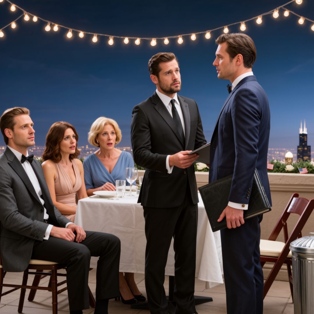 “Sorry, this table is for family only,” my brother said, motioning toward a folding chair beside the trash can like that was exactly where I belonged. The whole table laughed while I sat there alone and let them enjoy the moment. Then the check arrived — $3,200 — and the waiter turned to me as if everyone already knew who was expected to cover it. I looked at the bill, looked back at my brother, and smiled. “Not my table,” I said.
