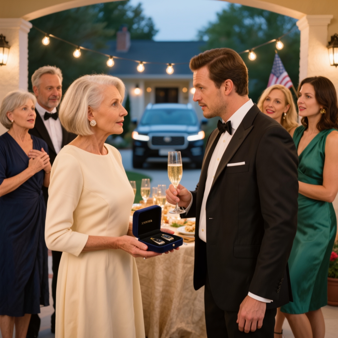 I spent $300,000 on an imported SUV for my son’s fortieth birthday, thinking maybe this time he would finally feel my love instead of my mistakes. But in front of the entire party, he lifted his glass, smirked, and turned me into a joke. “A toast,” he said, “to the mother who still thinks money can buy what she never earned.” The room exploded with laughter. I didn’t argue. I didn’t cry. I simply stood up, smiled, and walked out. What I did after that was the moment my son finally realized he had humiliated the wrong woman.