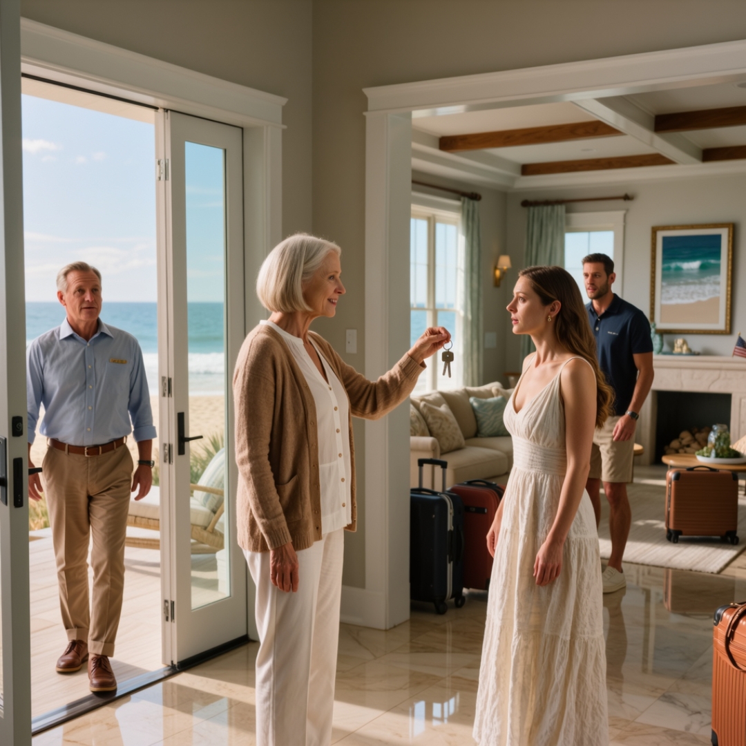 I went to my beach house hoping for a little peace and quiet, only to find my daughter-in-law already there with her family, acting like the place belonged to them. The moment Melanie saw me standing on my own porch with a suitcase in my hand, she said, “Why is she here? There’s no room for her.” I smiled and said, “That’s alright, dear.” What she didn’t understand was that I wasn’t about to argue. I was about to remind her exactly whose house she was standing in.