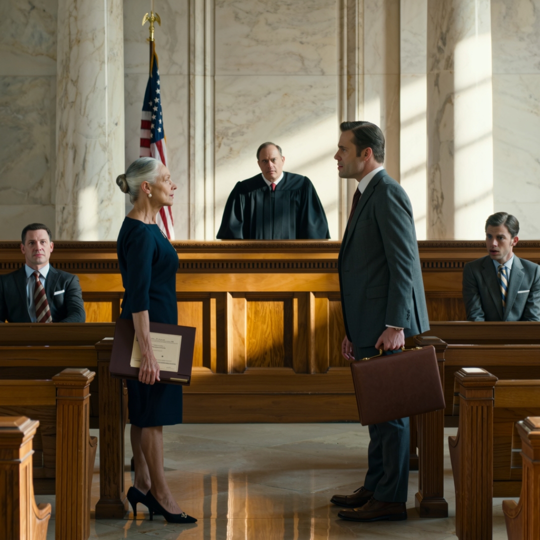 When my husband left his empire to me, my stepson rushed to court and called me an uneducated housewife who had manipulated an old man. He hired the city’s most feared attorney, convinced that one hearing would be enough to strip me of everything. But the second I stepped into that courtroom, his lawyer froze, turned pale, and let his briefcase slip from his hand. Then, in front of everyone, he bowed his head and said, “It’s really you. I never thought I would see my mentor here.” That was the moment my stepson realized he had no idea who he had tried to destroy.