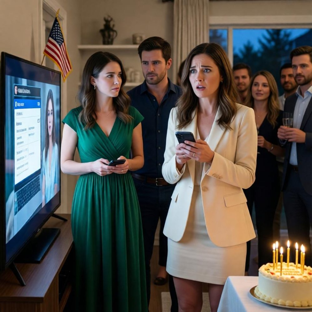 LA-At my anniversary party, my sister-in-law told everyone I was having an “affair.” The room turned against me… until I connected my phone to the TV. And everything changed….
