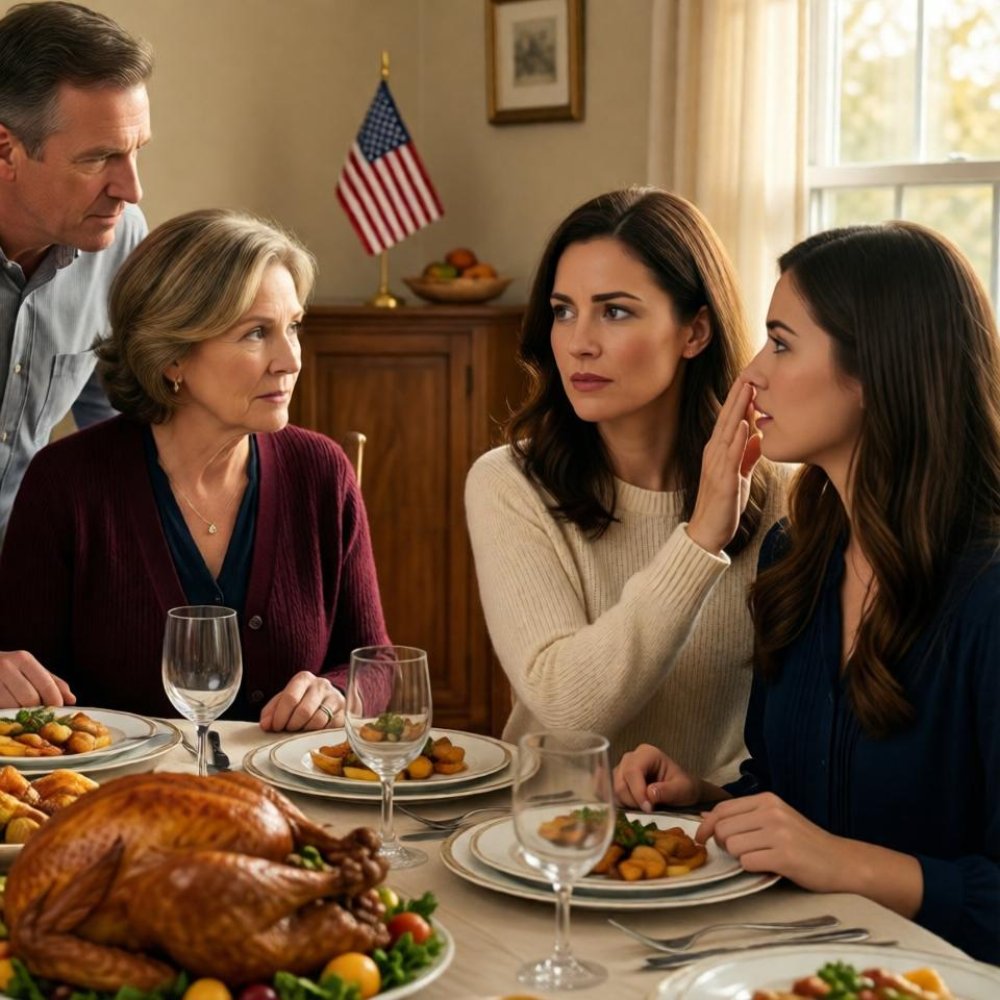 LA-Everyone stood up for the family toast, but my mom kept watching my glass instead of my face. i didn’t say a word. when my uncle started carving the turkey, i switched our cups and sat back down. eight minutes later, mom gripped the table, looked straight at my sister… and whispered her name.