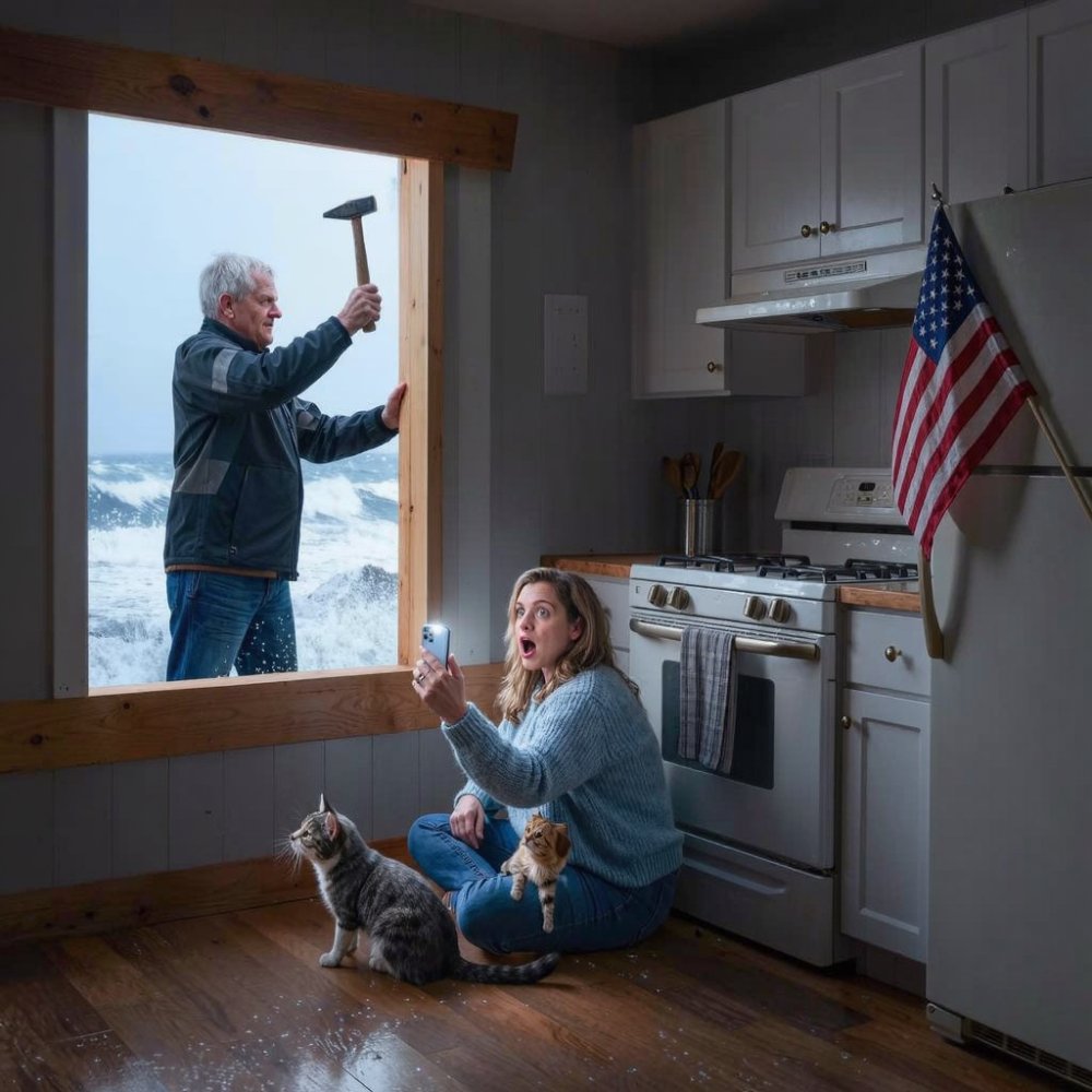 LA-My mom took the last car. My dad boarded my window from the outside and said, “someone has to watch the house.” Then they cut the power and drove off. I sat on the kitchen floor with the pets while category 4 winds hit the walls. At 7:30 a.m., my phone started exploding… 53 missed calls, and my dad’s first text said: “please stop.”