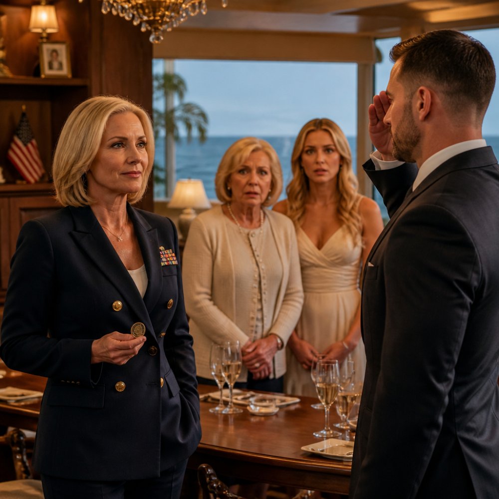 LA-“This is our family’s biggest embarrassment,” my mom said as she introduced me to my sister’s fiancé — a SEAL commander. They all chuckled. He shook my hand… then paused. His eyes snapped open. He stepped back and gave a full salute. “Admiral Kent, ma’am.” My entire family froze.