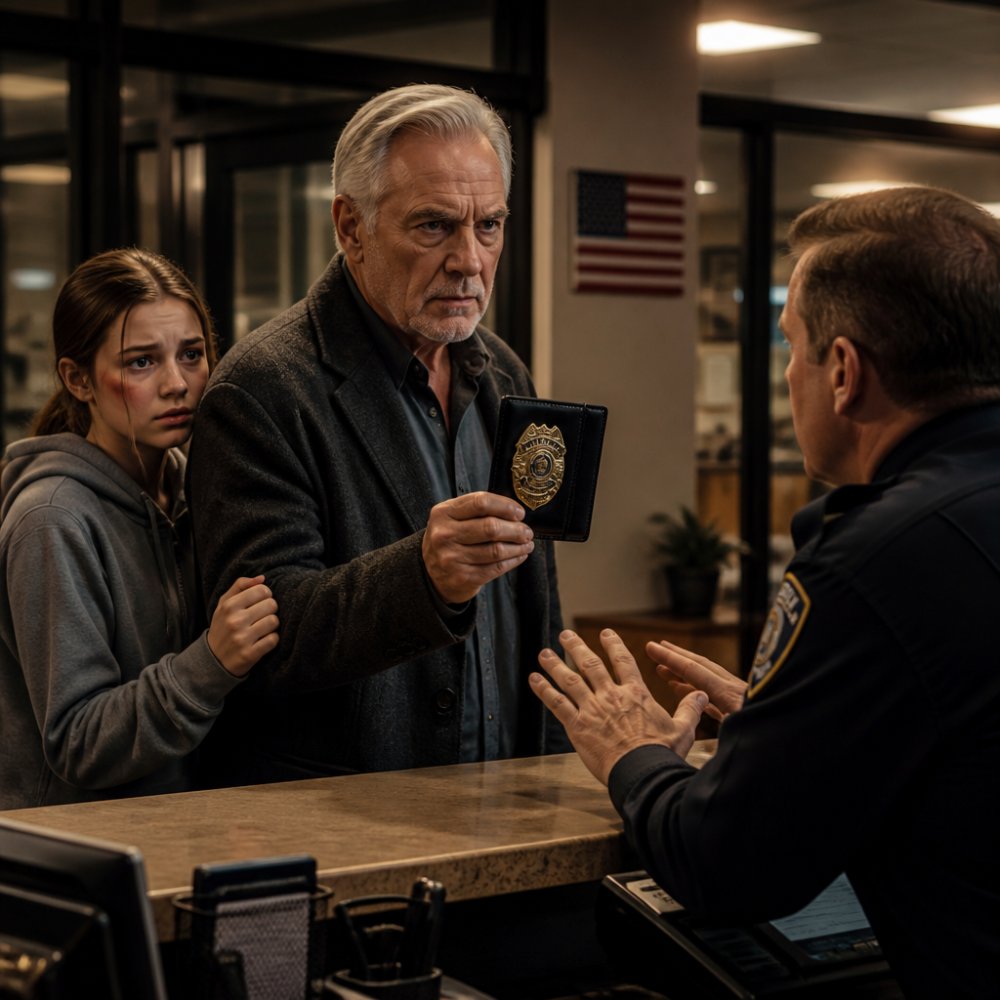 LA-My granddaughter called me very late last night, crying: “Grandpa, I’m at the station. They say I attacked her.” I drove there immediately. But when I walked inside, the officer turned completely pale after seeing my face. He started apologizing fast, and everything changed there.