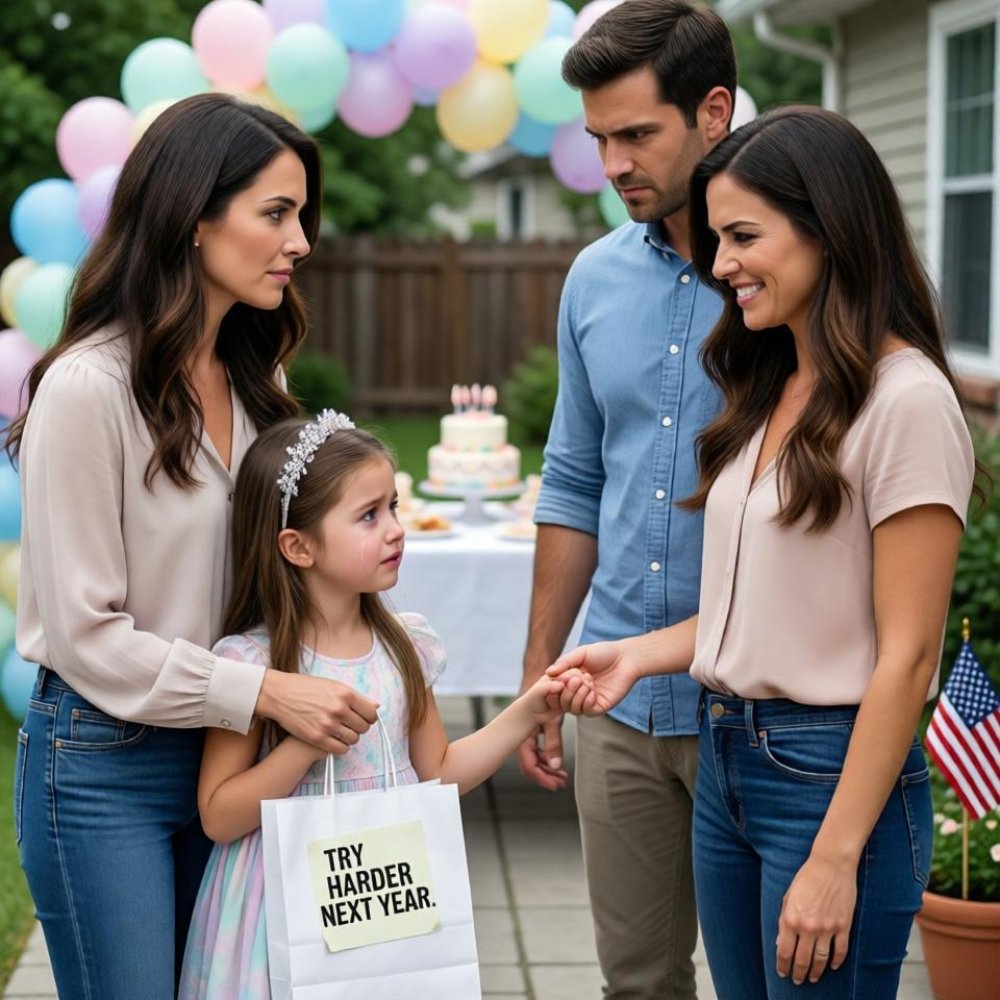 LA-At the cousins’ birthday party, my sister gave out gift bags for “everyone who mattered.” My daughter’s had a sticky note that said, “TRY HARDER NEXT YEAR.” We didn’t make a scene. We just left. The next morning, my sister opened her front door and screamed so loud…