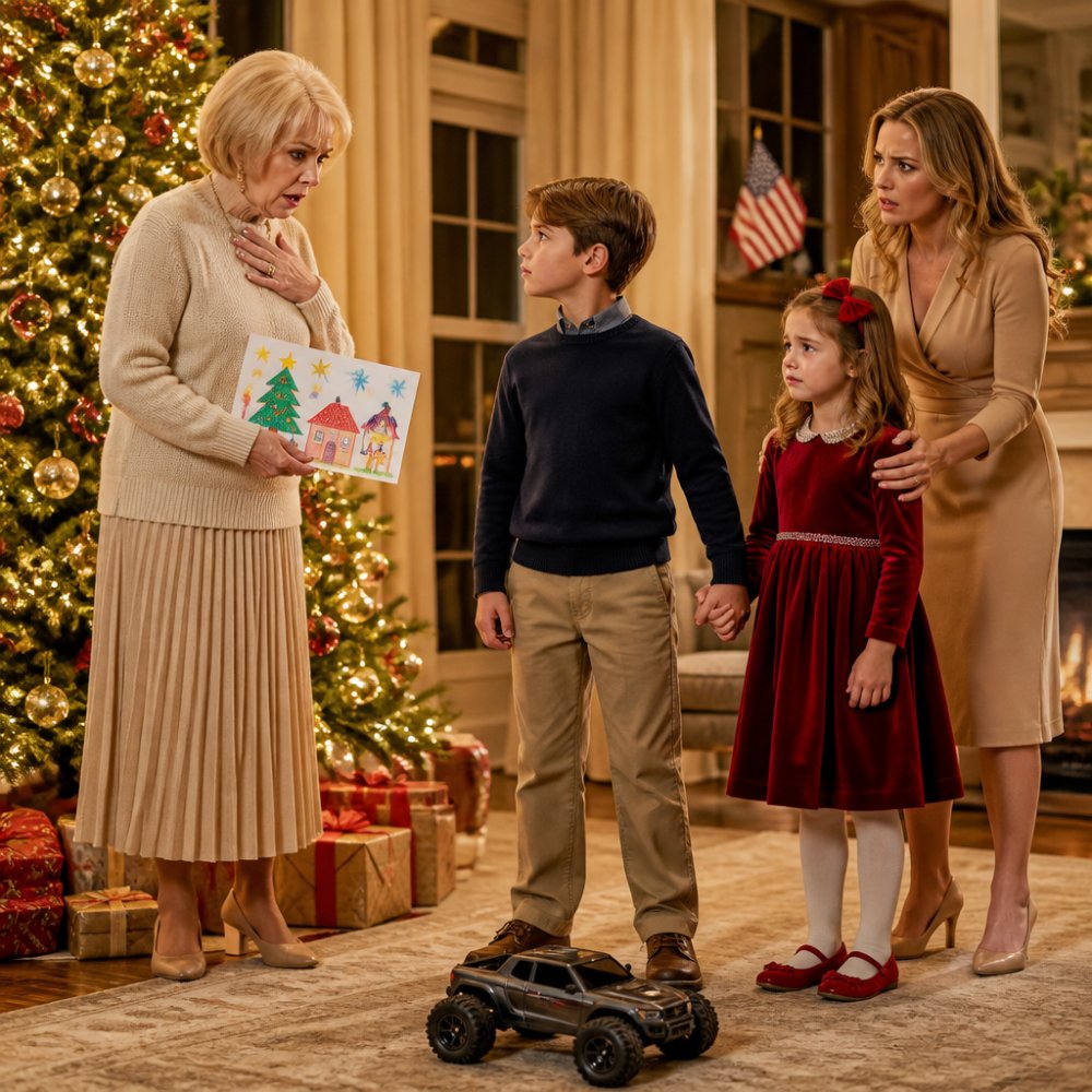 LA-At Christmas, my mother-in-law looked at my 6-year-old and said, “CHILDREN FROM MOMMY’S CHEATING don’t get to call me Grandma,” right after rejecting the gift my daughter had proudly made for her. Then my son stood up and said THIS. The whole room went dead silent…