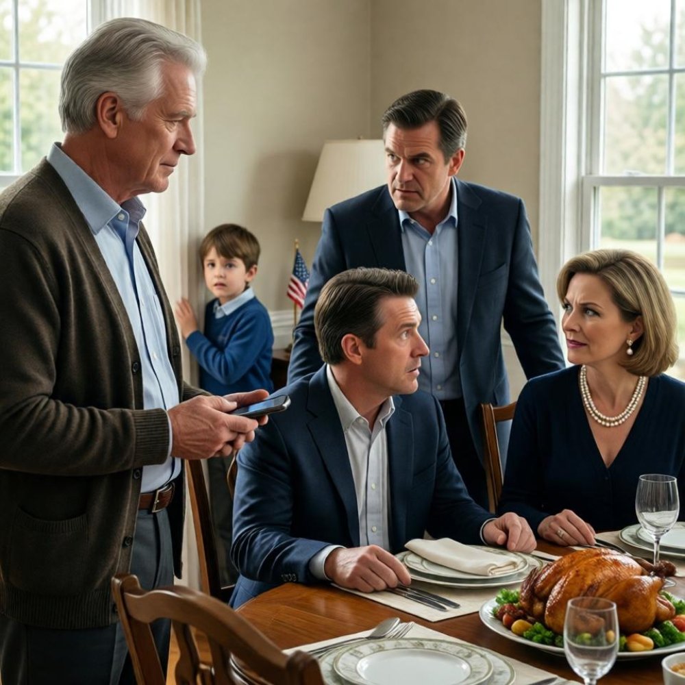 LA-At a family dinner, my son-in-law’s father grabbed my 8-year-old grandson and slammed him into the wall. His wife smiled and said, “Good! That boy needs to learn!” My blood ran cold, so I stood up and made one phone call. They had no idea who they were dealing with!