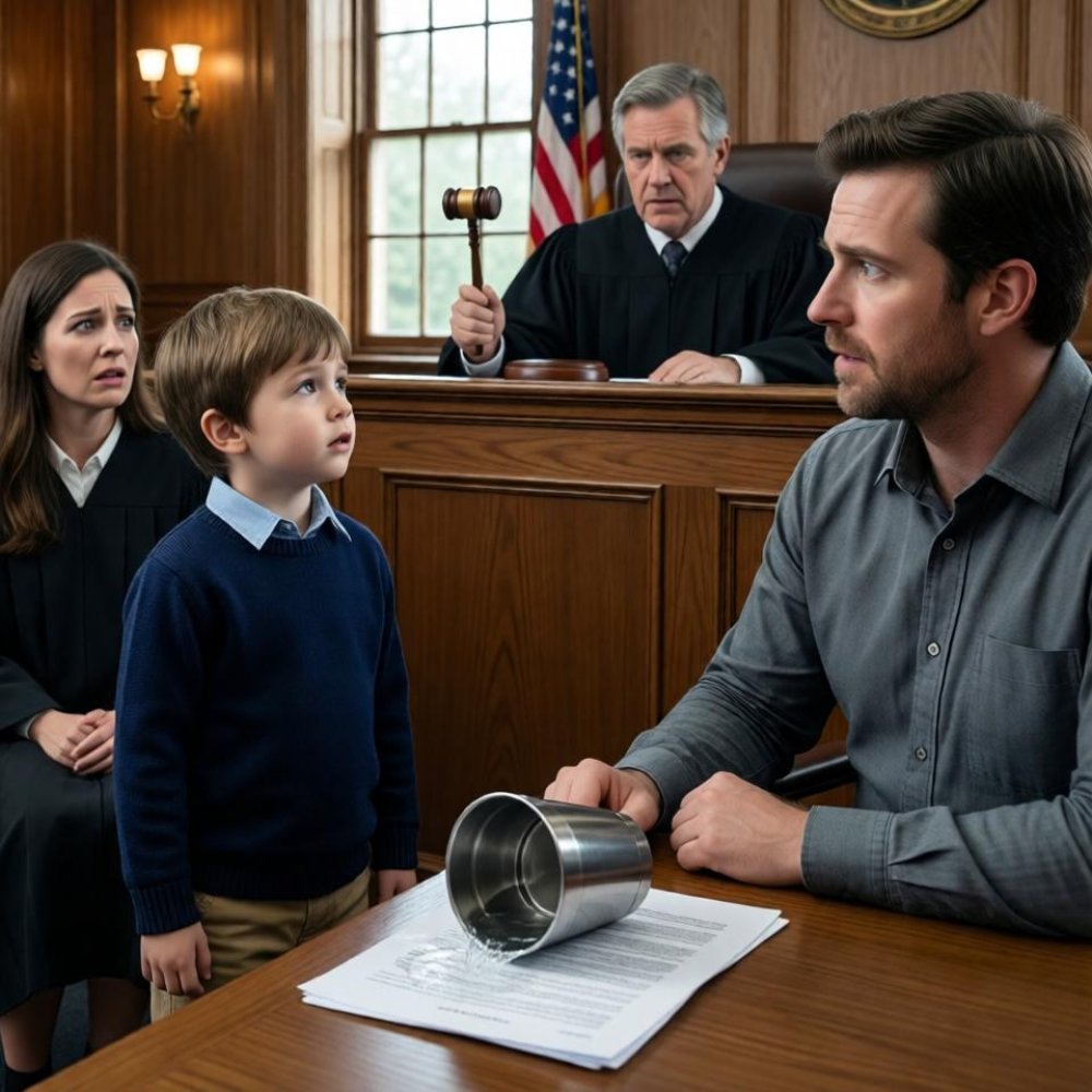 LA-Just as the judge raised the gavel to grant the father custody, the boy suddenly asked: Mr. Judge, who will the little sister in the freezer live with? The courtroom fell pin-drop silent, and the husband’s face turned ashen.
