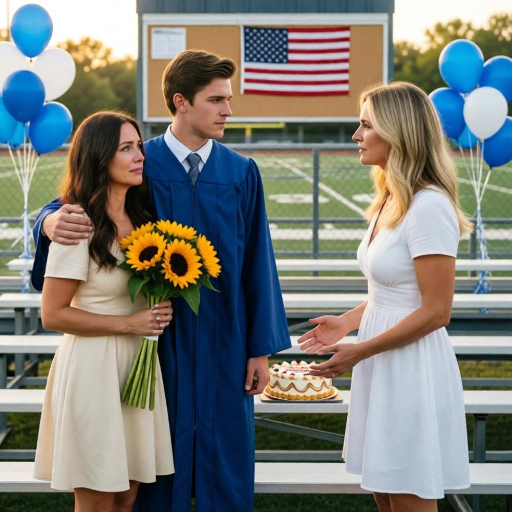 LA-For 19 years, i raised my sister’s son as my own. she got pregnant at 16, and our parents said it would “destroy the family name.” i was 22, single, and took him in without hesitation. last month, she showed up at his high school graduation holding a cake that read: “congratulations from your real mom.” everyone went silent. and then my son did something no one saw coming — in one moment, he chose who his real family was… and it shattered her completely.