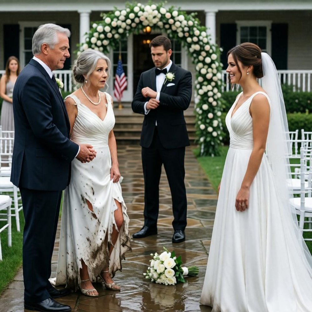 LA-At my son’s wedding, i stood frozen as my wife was pushed into the mud, and my daughter-in-law laughed, “don’t act like that just to steal my spotlight.” from that moment on, i stayed silent and started preparing — and when she faced the consequences, her scream filled the room