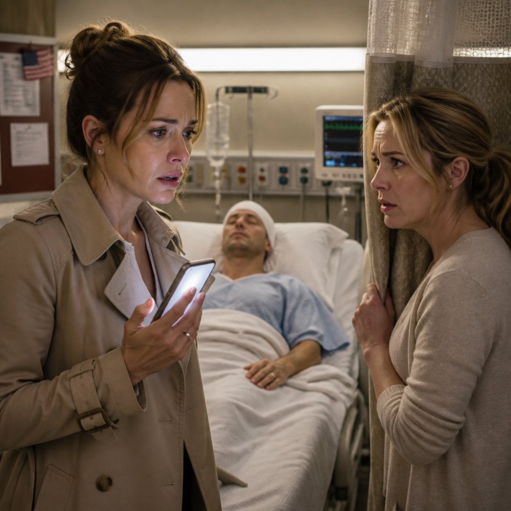 LA-My sister called me: “your husband had a severe accident. He’s in surgery… come fast.” I whispered, “that’s impossible… he’s sitting next to me.” When i reached the hospital… i went pale because…
