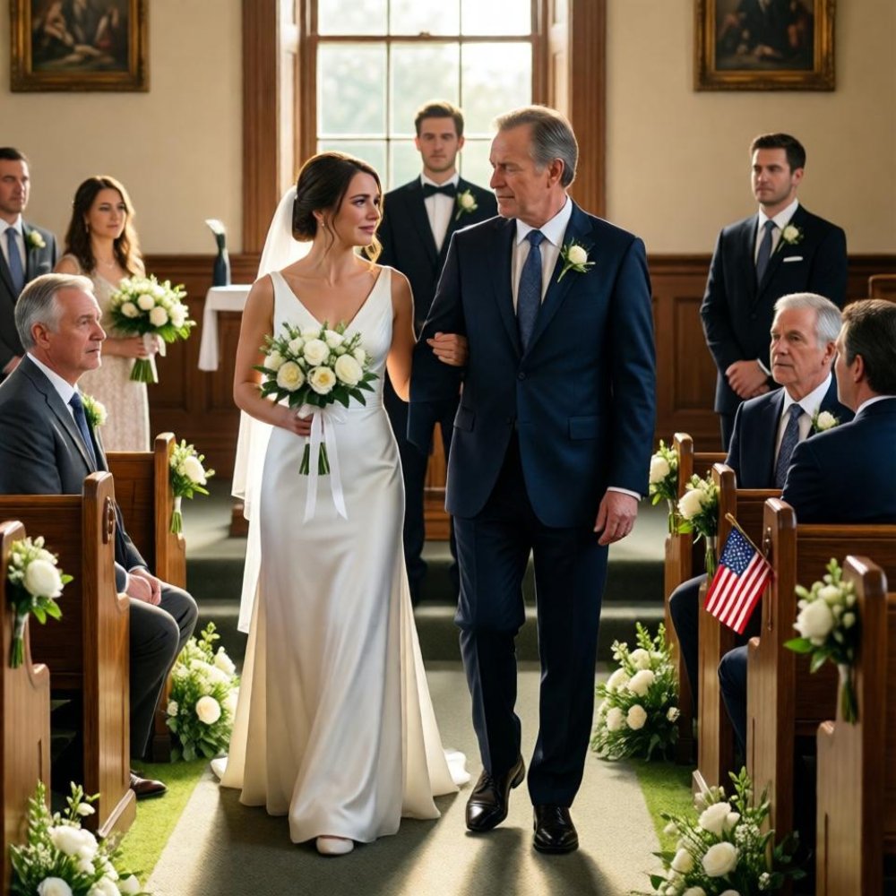 LA-3 days before my wedding, dad called: “i’m not walking you down the aisle. your sister says it would upset her.” mom backed him up: “go solo. stop making drama.” on my wedding day, i didn’t walk alone. when the doors opened and everyone saw who took my arm… my father, standing in the back, nearly rose from his seat in shock.