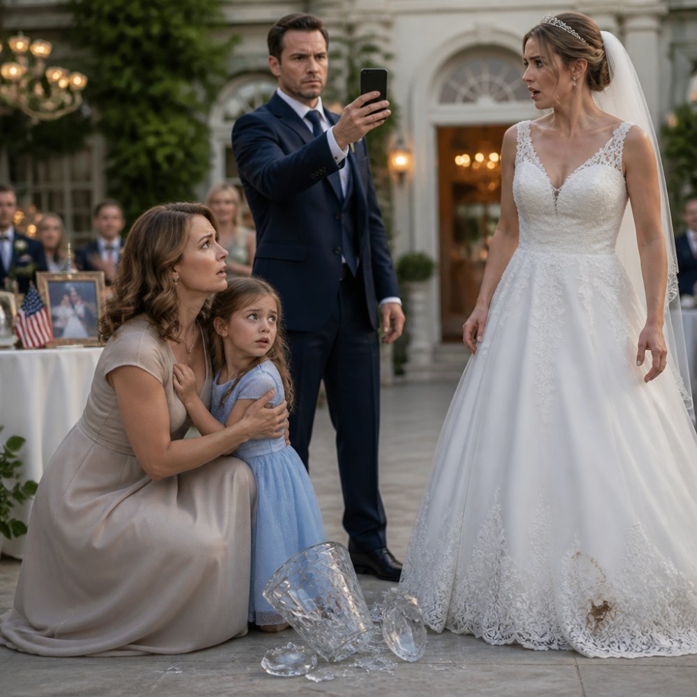 LA-My Daughter Only Touched the Bride’s Dress With Chocolate on Her Fingers, but What Happened Next Ended My Family Forever  I used to believe some families were difficult because they loved poorly, not because they did not love at all.  That was the lie I carried for thirty-six years.  I carried it through birthdays where my name was forgotten, Christmas mornings where my gifts were practical and my sister’s were wrapped like museum pieces, Sunday dinners where my mother corrected my posture while praising Beatrice for breathing in the right direction.  I carried it into adulthood, into marriage, into motherhood, and finally into my sister’s wedding reception on a warm Saturday afternoon in June, where my six-year-old daughter, Emily, stood in a sky blue dress with chocolate on her fingers and tried to apologize to a woman who had never been told no.  By the end of that afternoon, my daughter was in an ambulance, my sister was in handcuffs, my parents were screaming on the gravel drive, and the Miller family name, the one my father had polished like silver for decades, was lying in pieces all over the stone patio.  People later asked me when I decided to destroy them.  They expected me to say it was when Beatrice hurt my child.  But the truth is, I did not decide anything in that moment.  Something inside me simply stopped obeying.  My name is Clara Vance now. Before I married David, it was Clara Miller, although being a Miller never felt like belonging to a family. It felt like working for one.  My father, George Miller, owned a regional logistics company in western Pennsylvania called Miller & Associates. If you drove past our town on the interstate, you might never notice the warehouse tucked behind the tire shop and the row of fast food places near Exit 41. But inside that warehouse, freight schedules, delivery contracts, and corporate egos moved like weather.  My father liked to say he built the company from nothing.  That was partly true.  What he never said was that everyone around him was expected to keep building it for him.  My mother, Martha, treated the company like a family crest. She had no official job there, but she spoke about it at church luncheons and country club dinners as if she had personally lifted every pallet with her bare hands. She wore cream sweaters, gold earrings, and a soft voice that made cruelty sound like etiquette.  Then there was Beatrice.  My younger sister arrived in the world with blond curls, wide blue eyes, and the kind of delicate face that made adults lower their voices. My parents acted as if she had been delivered by God with a handwritten note that said, “Protect at all costs.”  When Beatrice cried, the house stopped.  When I cried, my mother told me to wash my face before my father got home.  I learned early that love in our house was not divided equally. It was assigned.  Beatrice got admiration.  I got responsibility.  When I was twelve, I won a solo in the spring choir concert. I had practiced for three weeks in the laundry room because the acoustics made my voice sound braver than I felt. I ran into the kitchen to tell my mother, expecting, foolishly, that she might smile.  She was standing at the counter, pinning ivory ribbon onto a dress Beatrice would wear to a junior charity tea.  “That’s nice, Clara,” she said without looking up. “Can you switch the towels to the dryer? Beatrice needs this steamed, and I don’t want wrinkles in the photos.”  I remember standing there with my mouth half open, still holding the sheet music in my hand.  Beatrice looked at me over the rim of a glass of lemonade.  “You always sing too loud anyway,” she said.  My mother did not correct her.  That was my childhood in one sentence.  Beatrice could cut, and I was expected not to bleed.  By the time I became an adult, I had mistaken usefulness for worth. I handled payroll at Miller & Associates. I fixed invoices. I calmed angry clients. I remembered which drivers needed time off for custody weekends and which warehouse supplier always padded the fuel surcharge. I learned how to read contracts because my father signed things too quickly. I learned how to negotiate because he yelled too often.  Every time I saved him from a bad decision, he called it loyalty.  Every time Beatrice posted a photo from a resort my parents had quietly paid for, they called it “building her brand.”  She did not work at the company, not in any real sense. She occasionally came in wearing sunglasses and carrying iced coffee, took selfies in front of the loading docks, and called herself the “public face” of Miller & Associates. Once, she suggested we repaint the forklifts white because yellow clashed with her content.  My father laughed as if she had invented marketing.  I was the one who stayed late when the software crashed.  I was the one who answered calls from clients at 10:30 at night.  I was the one who knew the company was in trouble long before my father admitted it.  Three years before Beatrice’s wedding, Miller & Associates nearly collapsed.  Fuel costs rose. Two major clients delayed payment. My father overextended on a warehouse expansion he insisted would “put us in the next league.” Beatrice charged a girls’ trip to Miami on a company card, claiming she was “networking.” By March, we were staring at a deficit that could have swallowed the business whole.  I still remember walking into my father’s office and finding him sitting behind his mahogany desk with his head in his hands.  For the first time in my life, George Miller looked old.  “We’re finished,” he said.  My mother stood beside the window, pale and rigid.  “What will people say?” she whispered.  Not, “What about the employees?”  Not, “How bad is it?”  Not, “Can we save it?”  What will people say?  I should have heard the warning in that.  Instead, I felt the old pull. Daughter. Fixer. Good girl. Quiet engine in the basement.  David warned me, gently at first.  “You know what they do,” he said that night in our kitchen.  Our daughter was three then, asleep down the hall with a stuffed bunny tucked under her arm. David and I were standing beside the sink in our little rental house, the one with uneven floors and a backyard too small for the swing set we wanted to buy.  We had been saving for a home of our own for five years. One hundred fifty thousand dollars sat in a high-yield savings account, built from David’s long hours in shipping operations and my steady work at the firm. It was supposed to become a down payment on a house with a porch, a maple tree, and enough room for Emily to run barefoot in the summer.  David leaned against the counter and rubbed his eyes.  “If we give them this money, Clara, it needs to be legal. Not a family favor. Not a handshake. A contract.”  “They’re my parents,” I said, although even then the words felt thin.  He looked at me with the kind of sadness that only a good man can carry without making you feel foolish.  “I know,” he said. “That’s why I’m asking you to protect yourself.”  David was not cold. He was decent. That was why he made the mistake with me. He believed people could be better when given the chance.  So we gave them the chance.  We used our savings to stabilize Miller & Associates, but David insisted on a formal agreement. Our money was documented as a loan with repayment terms. Because David brought in three major clients through his own industry relationships, he also insisted on a survival clause. If the company defaulted on repayment while benefiting from those contracts, our loan could convert into controlling equity.  My father signed it because he was desperate.  My mother signed as a witness because she thought legal language was something people like us could ignore later.  Beatrice did not sign anything. She was in Florida at the time, posting a photo of her feet beside a hotel pool with the caption, “Healing season.”  David and I did more than give money. We rebuilt the company. He moved over accounts that trusted him. I restructured vendor payments, negotiated extensions, corrected years of sloppy billing, and created systems that should have been in place a decade earlier.  For a while, it worked.  Within eighteen months, Miller & Associates was profitable again.  My father stopped looking frightened.  Then he stopped looking grateful.  At a Rotary dinner, I heard him tell another business owner, “You just have to stay calm in a storm. People panic. I don’t.”  I stood ten feet away holding a paper plate of chicken and green beans, remembering the night he cried into both hands and asked me to save him.  My mother went back to correcting my clothes.  Beatrice went back to calling the warehouse “Daddy’s empire.”  And David, who had saved their accounts, became “your husband” whenever my parents were annoyed and “David from operations” whenever they wanted something.  The repayment checks slowed, then stopped.  When I asked my father about them, he waved me off.  “We’ll catch up after the next quarter.”  After the next quarter became after the holidays.  After the holidays became don’t be dramatic.  Then Beatrice got engaged.  Julian Hartwell was exactly the kind of man my parents had always hoped would wander into my sister’s life. His family owned commercial real estate across three counties. They had a box at the symphony, a lake house in New York, and the smooth, practiced manners of people who could insult you without changing expression.  Beatrice met him at a fundraiser where she was taking photos near a champagne wall. Within six months, she had a ring that made my mother press both hands to her chest and whisper, “Finally.”  Finally.  As if Beatrice had achieved something by being chosen by a man with a trust fund and a navy suit.  From that day forward, the wedding became the sun around which the rest of us orbited.  Grand Estate Gardens was booked for June. Two hundred guests. A custom floral installation. A five-tier cake. A string quartet for the ceremony and a live band for the reception. My mother said the wedding had to “communicate who we are now.”  Who we were now, apparently, was a family that still had not repaid the daughter who saved them.  I brought it up during Sunday brunch at my parents’ house.  Their kitchen had white cabinets, marble counters, and a framed watercolor of the old Miller warehouse that my father hung where guests could admire it. Beatrice was flipping through floral samples at the table while my mother sliced strawberries into a crystal bowl.  “The wedding budget is eighty thousand dollars?” I asked.  Beatrice did not look up.  “Probably closer to ninety now,” she said. “The cheaper linens looked sad.”  David’s fork paused halfway to his mouth.  My father took a slow sip of coffee.  “Clara,” he said, using the tone he reserved for employees and daughters. “This is not the time.”  “When is the time?” I asked. “You missed the last three repayment dates.”  My mother stiffened.  “Please don’t make this ugly.”  I almost laughed. Ugly was apparently mentioning a legal debt in the same room as imported napkins.  “David and I postponed buying a house because we helped the company,” I said. “Emily is sharing a bedroom with storage boxes because we helped the company. We’re not asking for charity. We’re asking for the agreement to be honored.”  Beatrice finally looked up.  Her engagement ring caught the morning light.  “You always do this,” she said.  “Do what?”  “Make everything about you.”  David set his fork down carefully.  “Clara just asked about money owed to our household.”  Beatrice smiled at him, sweet and sharp.  “And there he is. The warehouse prince.”  My father’s face darkened.  “Enough,” he said, but not to Beatrice. To David.  That was the pattern.  Beatrice struck the match.  Everyone else was scolded for the smoke.  My mother leaned toward me, lowering her voice as if kindness required secrecy.  “Your sister has one wedding, Clara. One. You have always been more practical. She has always been more… visible. Let her have this.”  There it was again.  Visible.  Beatrice deserved beauty because people looked at her.  I deserved responsibility because people did not.  I should have left that table and never returned.  Instead, I stayed because Emily was in the living room coloring a picture for her aunt, a messy little drawing of a bride with yellow hair and a blue sky overhead. She still believed grown-ups were mostly good. She still believed family meant safe.  I did not want to be the one to teach her otherwise.  As the wedding approached, Beatrice grew unbearable in the way spoiled people do when the world begins to strain under their demands.  She wanted the bridesmaids to lose weight.  She wanted my mother to whiten her teeth.  She wanted the florist to replace an entire shipment of white roses because the petals looked “emotionally tired.”  She wanted Emily kept away from the bridal suite because “children absorb attention.”  “She’s six,” I said.  “Exactly,” Beatrice replied. “Unpredictable.”  Emily adored her anyway.  Children often love people before they understand them.  She called her Auntie Bea, which Beatrice hated.  “My name is Beatrice,” she would say, smiling for other people while her eyes stayed cold. “Auntie Bea makes me sound like a cartoon.”  Emily would blush and whisper, “Sorry.”  I should have stopped taking my daughter around them. That is the sentence every mother punishes herself with after harm has already been done.  I should have known.  But abuse in families rarely announces itself in one loud crash. It arrives in tiny allowances. One insult you explain away. One dinner you endure. One cruel joke you soften for your child. One more chance. One more holiday. One more family photo where everyone pretends the fault lines are not widening under their feet.  The morning of the wedding was bright and hot.  Grand Estate Gardens sat at the edge of town, not quite country club and not quite mansion, but close enough to satisfy people who wanted both. There were manicured hedges, stone walkways, white chairs arranged on the lawn, and a fountain that sounded expensive.  Beatrice had chosen a custom scent for the reception tent, something with gardenia and pear that made the air feel sweet and heavy. My mother said it was elegant. David whispered that it smelled like a department store candle aisle had collapsed.  I almost smiled.  We needed small jokes that day. We needed anything that reminded us we were not part of the machine.  Emily stood beside me in her sky blue dress, turning slowly so the skirt moved around her knees.  “Do I look okay, Mommy?” she asked.  I knelt in front of her and smoothed a curl away from her face.  “You look beautiful.”  “Like a flower girl?”  “Better.”  She grinned.  Beatrice had refused to make Emily the flower girl. She said it would be “too much pressure for a child,” then chose the daughter of one of Julian’s cousins, a four-year-old she barely knew but whose mother belonged to the right country club.  Emily had been disappointed for one day, then recovered in the generous way children do.  “That’s okay,” she told me. “I can still clap.”  The ceremony was long, polished, and airless. Beatrice floated down the aisle in a gown that cost twelve thousand dollars and looked like a cloud had been trained to obey her. Julian stood at the altar with the pleasant expression of a man marrying into drama he had not yet priced correctly.  My father cried when he gave Beatrice away.  I had never seen him cry at any of my milestones. Not my graduation, not my wedding, not the birth of my daughter.  But as he placed Beatrice’s hand in Julian’s, his chin trembled. My mother dabbed her eyes with a lace handkerchief.  I sat beside David with Emily between us, feeling something old and tired move through me.  Not jealousy exactly.  More like confirmation.  Some doors do not open because there was never a room for you behind them.  At the reception, the staff moved through the tent with silver trays while guests praised the flowers, the cake, the lighting, the gown. My parents glowed under the attention. They introduced Julian’s family to local business owners as if they were presenting a merger, not a marriage.  David and I stayed near the edge of the crowd.  We were dressed well enough to belong and placed carefully enough not to matter.  Emily behaved beautifully through the speeches, the first dance, and the endless posing for photographs. By the time dinner was served, she was hungry and tired, but she did not complain. I took her to the dessert table after the meal and gave her a small piece of chocolate cake on a white plate.  “Careful with your fingers,” I said, handing her a napkin.  “I know, Mommy.”  She ate with solemn concentration, trying so hard to be grown-up that it made my heart ache.  A few minutes later, my father waved me over from near the head table.  “Clara,” he called. “Where are those updated figures for the Hartwell account?”  I stared at him.  “At your daughter’s wedding?”  He smiled tightly.  “Julian’s father asked a few questions. Just give me the broad points.”  David heard him and stepped in.  “I’ll handle it,” he said.  My father looked relieved, as if David were staff responding to a request.  I turned back toward Emily, but she had already taken two small steps away from the dessert table.  A ladybug had landed on the lower edge of Beatrice’s gown.  I saw it happen in pieces, the way memory breaks when the body knows something terrible is coming.  Emily’s face lit up.  She loved ladybugs. She loved any living thing small enough to need gentleness.  “Aunt Bea,” she said softly.  Beatrice was standing near the head table with Julian’s mother and my parents, laughing in the practiced way she used around important people.  Emily lifted one chocolate-smudged hand and pointed toward the hem.  “There’s a ladybug on your dress.”  Before I could reach her, Emily touched the fabric.  Not grabbed.  Not pulled.  Touched.  Her fingertips left a small brown mark on the white silk, no bigger than a quarter.  The band kept playing.  A waiter moved past with champagne.  Somewhere, someone laughed.  Then Beatrice looked down.  The change in her face was so sudden it felt like a curtain being ripped away.  “What did you do?” she said.  Emily froze.  “I just… there was a bug.”  Beatrice’s voice rose.  “What did you do to my dress?”  The conversations nearest us faltered.  I moved quickly.  “Beatrice, it’s just chocolate. I can clean it.”  She turned on Emily as if I had not spoken.  “You little brat.”  The words cracked across the table.  Emily’s eyes filled at once.  “I’m sorry,” she whispered. “I didn’t mean to.”  “You didn’t mean to?” Beatrice said. “You think that helps? Do you have any idea what this dress costs?”  My mother hurried over, but not toward Emily.  Toward the stain.  “Oh, Beatrice,” she said, horrified.  I reached for my daughter.  “She apologized. That’s enough.”  My sister looked at me with hatred so naked that several guests stepped back.  “No,” she said. “It is not enough. You bring your child here, you let her run around like she was raised in a barn, and now she has ruined the most important day of my life.”  “She is six,” David said, coming up behind me.  Beatrice laughed, a hard, ugly sound wrapped in bridal lace.  “Of course the warehouse hero has an opinion.”  Julian touched her elbow.  “Beatrice,” he said quietly. “Maybe we should just get someone to clean it.”  She jerked away from him.  “That’s easy for you to say. You’re not the one everyone is looking at.”  But everyone was looking at her now.  That was the part she could not bear.  Not the stain. Not the chocolate. Not even the dress.  It was the witnesses.  Her perfect day had developed a flaw in public, and in Beatrice’s mind, a child had caused it.  Emily began to cry.  “I’m sorry,” she said again. “I can wipe it. I can help.”  She took one tiny step forward, still holding the napkin.  “Don’t touch me,” Beatrice snapped.  My mother grabbed my wrist.  “Clara, take her out,” she hissed. “Now.”  I stared at her.  “Mom, she’s terrified.”  “And your sister is humiliated,” my mother whispered. “Do not make this worse.”  That sentence landed somewhere deep.  Your sister is humiliated.  My daughter was shaking, but Beatrice’s embarrassment was the emergency.  I bent to pick Emily up.  Before I could, Beatrice reached behind her toward the head table.  There was a crystal water pitcher there, heavy and ornate, filled with lemon slices and ice. I saw her hand close around the handle. For one foolish second, I thought she was going to pour the water onto the stain or throw it at me in some dramatic gesture she could later call stress.  Instead, she swung.  I will not dress that moment up with pretty language.  I will not replay it more than I have to.  The pitcher struck my daughter hard enough to send the entire tent into silence.  Emily made one small sound and collapsed against me.  The pitcher broke against the stone edge of the patio, water and crystal scattering at our feet.  For one second, nobody moved.  Then my body did what a mother’s body does before the mind catches up.  I was on the ground with Emily in my arms, pressing my hand to her head, saying her name over and over.  “Emily. Baby, look at me. Look at Mommy. David!”  The blue dress I had chosen so carefully darkened near the collar.  Her lashes fluttered.  Her lips moved, but no sound came out.  I heard David shout. I heard chairs scrape. I heard someone gasp, “Oh my God.”  Then I heard Beatrice.  “Look at my dress,” she said.  Not, “Is she okay?”  Not, “I’m sorry.”  Not even fear.  She looked down at the front of her gown, where water and a faint spray of red had touched the lace, and said, “Look at my dress.”  Something in me went cold.  My father stepped toward us, his face gray, but his eyes were not on Emily. They were scanning the guests. Measuring the damage. Calculating the room.  “Call 911,” I said.  He crouched near me, lowering his voice.  “Clara, listen to me. Take her through the service entrance. We can have someone drive you to urgent care. We don’t need sirens here.”  I looked at him as if he had spoken in another language.  “She needs an ambulance.”  “Don’t be dramatic,” my mother said, kneeling beside Beatrice’s dress with a wet napkin. Her hands were trembling, but still she dabbed at lace, not at my child. “Head wounds bleed. Children fall all the time.”  “She didn’t fall,” I said.  My voice sounded strange. Flat. Almost calm.  “She hit her,” David said.  He was beside me now, his face drained of color except for the fury in his eyes. He had his phone in his hand.  My father stood.  “David, put that away.”  David did not even look at him.  “I’m calling police and paramedics.”  My father moved as if to take the phone.  David stepped back, holding Emily’s small shoe that had slipped off in the commotion. He looked at my father then, and I saw something in my husband I had never seen before.  Not anger.  Permission.  The part of a good man that only appears when goodness is no longer enough.  “Touch me,” David said quietly, “and you will regret it before the officers arrive.”  My father froze.  Beatrice began to cry, but not with remorse.  “This is my wedding,” she said. “She ruined my wedding.”  Julian stared at her.  His mother, Mrs. Hartwell, stood a few feet away with one hand pressed to her mouth. She was elegant, composed, and visibly horrified.  “Beatrice,” Julian said, his voice thin. “You hit a child.”  “She shouldn’t have touched me.”  The words hung in the air.  Not “I didn’t.”  Not “It was an accident.”  She shouldn’t have touched me.  I looked at my sister, the perfect bride, the golden daughter, the woman my parents had protected from consequences her entire life.  Then I looked at my mother, still holding a damp napkin, still hoping fabric could be saved more easily than truth.  I looked at my father, who had turned half away from my injured daughter to murmur to a guest that everything was under control.  In that moment, I understood my family completely.  They were not confused.  They were not panicking.  They were choosing.  They had always been choosing.  David finished the call.  “The ambulance is coming,” he said. “Police too.”  My mother’s head snapped up.  “Police?”  “Yes,” David said.  “Absolutely not,” she said. “This is a family matter.”  I laughed once.  It did not sound like me.  “No,” I said. “It stopped being a family matter when you tried to hide what happened to my child.”  My mother stood, her face twisting.  “You ungrateful girl.”  There it was.  Not daughter.  Girl.  After everything I had done, after every year of silence, after every debt covered and insult swallowed, I was still just an inconvenient girl who refused to behave.  I lifted Emily more securely against me. She was crying now, a weak, frightened cry that broke something in every decent person in that tent.  “I’m sorry, Mommy,” she whispered.  I bent my forehead to hers.  “No, baby. You did nothing wrong. Nothing.”  Sirens sounded in the distance.  For me, they were not frightening.  They were clean.  They cut through the gardenia perfume, the string music, the fake laughter, the country club manners, and all the polished lies my family had stacked around themselves for years.  Guests began stepping away from the head table. Phones were out now. People were recording. Some were calling their own relatives. The wedding planner stood near the bar, crying quietly into her headset.  Beatrice saw the phones and panicked.  “Stop filming,” she shouted. “Stop it. This is private.”  Mrs. Hartwell’s voice came like a blade.  “No, it is not.”  Everyone turned.  She stood beside her husband, a tall man with silver hair and a face built for boardrooms. Her hands were shaking, but her voice was steady.  “I saw exactly what happened,” she said. “Many of us did.”  My father tried to recover.  “Eleanor,” he said, using the warm tone he used on wealthy people. “Please. Emotions are high. Beatrice is overwhelmed. We don’t want to make a mistake that follows a young woman for the rest of her life.”  Mrs. Hartwell looked at him as if he had dirt on his shoes.  “A child is bleeding on the ground, George.”  My father flushed.  “That is not what I meant.”  “I believe it is exactly what you meant,” she said.  The paramedics arrived first, carrying equipment through the garden entrance while the band stood frozen beside their instruments. Two police officers followed. One spoke to David. One came to me.  I answered every question clearly.  My name. My daughter’s name. Her age. What happened. Who struck her. What my parents said afterward.  Beatrice interrupted three times.  “It was an accident.”  “She ran into it.”  “She grabbed me.”  Each lie sounded worse than the one before because there were too many witnesses standing in the sunlight with their faces hardening by the second.  Then my husband said, “There’s video.”  My father’s face changed.  It was quick, but I saw it.  Fear.  Not for Emily.  For himself.  David turned to the officer.  “The venue has security cameras covering the patio and head table. Clara helped coordinate the AV vendor because her father asked her to make sure the livestream worked for relatives who couldn’t attend. The footage backs up the witnesses.”  My father stepped toward him.  “David.”  David’s phone was still in his hand.  “And I backed up the feed to cloud storage this morning because the venue’s system kept dropping connection during rehearsal.”  Beatrice stared at him.  “You what?”  David did not answer her.  He looked at me.  “Clara,” he said softly. “Do you want me to send it?”  I looked down at Emily, whose small hand was curled around my finger while the paramedic wrapped gauze near her hairline and checked her pupils with a penlight.  She was alive.  She was awake.  She was terrified.  And she had apologized for being hurt.  That was the last gift my family would ever take from me.  “Send it,” I said.  My father moved fast then.  Not toward my daughter.  Toward David.  “Don’t you dare,” he said.  The officer stepped between them.  “Sir, back up.”  “You don’t understand,” my father said, his voice rising. “This will ruin everything.”  I looked at him.  “Exactly.”  The word left my mouth without heat.  That seemed to frighten him more than shouting would have.  Because anger can be negotiated with in my family. Anger can be shamed, dismissed, waited out.  Calm means the door has already closed.  The officer watched the first part of the video on David’s phone. His expression did not change, but his jaw tightened.  He asked Beatrice to turn around.  She blinked at him.  “What?”  “Ma’am, turn around.”  Julian took one step back from her.  My mother gasped.  “No. No, officer, please. She is the bride.”  The officer’s voice stayed even.  “She is also under arrest.”  The sound of handcuffs closing over lace sleeves was small.  But it ended an era.  Beatrice screamed then, truly screamed, not in rage at a child, but in shock at consequence.  “You can’t do this. Julian. Daddy. Tell them.”  Julian did not move.  His father placed a hand on his shoulder.  “We’re leaving,” Mr. Hartwell said.  Beatrice stared at him.  “No.”  Mrs. Hartwell removed the corsage from her wrist and set it on the nearest table.  “This wedding is over,” she said.  My mother rushed toward them.  “Please,” she said, her church voice cracking. “Do not make a permanent decision in a temporary emotional moment.”  Mrs. Hartwell looked past her toward the stretcher where paramedics were preparing to move Emily.  “There is nothing temporary about what I saw.”  Julian finally spoke.  “I can’t marry you, Beatrice.”  My sister’s face collapsed.  For one instant, I saw the child she must have been before my parents turned her into an altar. Then it vanished, replaced by fury.  She turned on me.  “You did this.”  I stood beside the stretcher, one hand on Emily’s blanket.  “No,” I said. “You did.”  My parents tried to follow Beatrice when the officers led her toward the patrol car. My mother grabbed at one officer’s sleeve. My father raised his voice about lawyers and donations and knowing people at the courthouse.  They were warned twice.  On the third time, my father shoved his way between the officer and Beatrice.  The second officer took his arm.  My mother shrieked, “George!”  “Ma’am, step back,” the officer said.  She did not.  By the time Emily was lifted into the ambulance, both of my parents were being questioned for interfering and for what they had done, or failed to do, after my daughter was injured. Their faces were stripped bare now. No polish. No charm. No social standing. Just panic.  David climbed into the ambulance beside me.  Before the doors closed, my father shouted my name.  “Clara, if you let this happen, the company is finished.”  I looked at him one last time.  “No,” I said. “The company was finished the moment you thought my child’s life was less important than your reputation.”  The ambulance doors closed.  For the first time all day, the world became small enough to breathe in.  The hospital smelled like antiseptic and paper sheets, and I was grateful for it. Anything was better than gardenia perfume and lemon water on stone.  Emily needed stitches and observation for a concussion. The doctor spoke gently, the way good doctors do around frightened parents. He said she was lucky. He said children can be resilient. He said we had done the right thing by calling immediately.  I held myself together until he left the room.  Then I went into the hallway, pressed my back against the wall near a vending machine, and slid to the floor.  David sat beside me.  Neither of us spoke for a while.  Across from us, an older woman in a cardigan was reading a pharmacy receipt with a worried expression. A nurse pushed a cart past. Somewhere down the hall, a child laughed at a cartoon.  The normal world had continued.  That felt impossible.  David reached for my hand.  “I should have gotten to her faster,” he said.  I turned toward him.  “No.”  “I saw Beatrice reach back. I should have moved.”  “No,” I said again, sharper this time. “We are not doing that. Not you. Not me. Not Emily. The blame goes where it belongs.”  He nodded, but his eyes were wet.  “My God, Clara.”  “I know.”  He leaned his head back against the wall.  “I sent the footage to the police.”  “Good.”  “And to our attorney.”  I looked at him.  He swallowed.  “There’s more.”  I knew then. Some part of me had known since he took out his phone at the wedding and looked too focused for a man only calling 911.  “What did you do?” I asked.  “After your father missed the final repayment deadline last month, I asked Mark to review the agreement again.”  Mark Reynolds was our attorney, a practical man with gray hair and the patience of a county judge. He had drafted the loan and survival clause three years earlier.  David continued.  “We had the right to convert the debt. We didn’t act because you weren’t ready.”  That was true.  I had not been ready.  There is a special shame in admitting you still wanted love from people who had already spent your sacrifice and called it family duty.  David squeezed my hand.  “Today changed that.”  I closed my eyes.  “Yes.”  “I triggered the clause.”  I opened them.  “When?”  “After the police took Beatrice. Before we got into the ambulance.”  The hallway seemed to still.  David spoke carefully.  “Miller & Associates defaulted. Our attorney filed notice. We now hold controlling equity. I also notified the three major clients I brought in that the company is under legal review and that my new firm can service their accounts without interruption if they choose to transfer.”  I stared at him.  “David.”  “I didn’t steal anything,” he said. “I protected us. I protected the work we did. I protected our future.”  I looked through the window of Emily’s room. She was asleep now, small under a white blanket, a stuffed bear from the nurses’ station tucked beside her.  For years, my parents had told me I was selfish every time I tried to keep something for myself.  Time.  Money.  Rest.  Dignity.  Now my daughter had paid the price for my hesitation.  “Good,” I said.  David exhaled as if he had been holding his breath for three years.  “Are you sure?”  “I have never been more sure of anything in my life.”  The next several weeks unfolded with a strange, brutal efficiency.  Beatrice’s arrest made local news first because the wedding guests had recorded enough of the aftermath to make denial impossible. Then the story spread online in the way ugly stories do, faster than truth can catch its breath. I did not watch the videos. I did not read comment threads. I did not need strangers to validate what I had seen.  But my parents did.  My mother called me thirty-two times in one day.  I did not answer.  She sent messages that began with concern for Emily and ended with instructions.  Please call me. We need to discuss how to handle this.  Your father is under tremendous stress.  The Hartwells are being unreasonable.  Your sister made a terrible mistake, but she is still your sister.  Think carefully before you destroy your family.  I read that last message in the hospital cafeteria while Emily ate vanilla pudding with a plastic spoon and watched a cartoon on David’s phone.  Destroy your family.  I almost replied.  I almost wrote, “You did that.”  Instead, I blocked her number.  My father’s attorney contacted our attorney. Then my father called from a different number and left a voicemail.  His voice was hoarse.  “Clara, this has gone far enough. I understand you’re upset. I understand Emily was hurt. We all feel terrible about that. But you need to separate emotion from business. You and David are making decisions that will affect employees, vendors, families. Is that what you want on your conscience?”  That was my father’s gift. He could turn his consequences into your moral burden.  I forwarded the voicemail to Mark.  He sent back one sentence.  Do not respond.  So I did not.  Emily came home after observation, stitched, bruised, and quieter than before. She slept with the hallway light on. She cried when we washed her hair. She asked twice whether Aunt Beatrice was mad at her.  The first time, I had to leave the room.  David answered.  “No, sweetheart,” he said, sitting beside her bed. “And even if someone is mad, that never gives them the right to hurt you.”  “She said I ruined it.”  “You didn’t ruin anything.”  “I got chocolate on her dress.”  David’s voice broke, but he held it steady.  “Dresses can be cleaned. People matter more than dresses.”  Emily thought about that.  “Grandma was mad too.”  I stood in the doorway, one hand pressed against my stomach.  David looked up at me, then back at our daughter.  “Grandma made a very wrong choice,” he said.  Emily’s eyes filled.  “Do we still have to go there for Thanksgiving?”  “No,” I said.  Both of them looked at me.  I walked to the bed and sat on the other side.  “No, baby. We’re not going back.”  Her small shoulders relaxed in a way I will never forget.  That was when I understood how much tension she had been carrying, even before the wedding. Children notice when rooms are unsafe. They may not know the words for it, but their bodies keep the score.  We found Emily a therapist who specialized in children and trauma. Her office had soft rugs, puppets, and shelves of sand trays and miniature animals. Emily did not talk much the first session. She arranged tiny fences around tiny houses and placed a small blue bird outside all of them.  The therapist did not push.  Afterward, she told us, “Children heal best when the adults around them are consistent and protective.”  Protective.  The word stayed with me.  I had been loyal.  I had been helpful.  I had been patient.  But I had not been protective enough, not from my own family.  That truth hurt, but it also sharpened me.  I began doing the work I should have done years earlier.  I resigned formally from Miller & Associates, although by then the company was more paperwork than operation. David’s new firm, Vance Logistics, absorbed the clients who wanted stability and had no interest in being associated with the Miller scandal. Most of the employees came with us. Not because we poached them, as my father later claimed, but because they had always known who actually made the place run.  One driver, Roy, came into our temporary office with his cap in both hands.  “Mrs. Vance,” he said, still calling me by the name he used at the warehouse, “I don’t mean disrespect, but most of us figured your daddy was taking credit for your work for years.”  I laughed then, unexpectedly.  “Roy, you can call me Clara.”  He smiled.  “Yes, ma’am. Clara.”  It was the first time the new company felt real.  We rented a modest office in a brick building between a pharmacy and a dentist’s office. The carpet was old. The break room smelled like burnt coffee. The conference table had a scratch down one side. It was not impressive in the way my father cared about.  But everything in it was honest.  David handled client transitions. I managed operations. We paid people on time. We answered calls. We built systems that did not depend on fear.  At home, we began looking at houses again.  Not mansions. Not anything my mother would brag about.  A four-bedroom colonial on a quiet cul-de-sac, with a maple tree in the front yard, a little deck, and an HOA mailbox that leaned slightly to the left. The kitchen needed updating. The basement smelled faintly of cardboard. The backyard was big enough for Emily to run.  When we walked through it, Emily stood in the empty room that could become hers and whispered, “Can I paint it yellow?”  David looked at me.  I started crying before I could answer.  “Yes,” I said. “Any yellow you want.”  The legal process moved slowly, as legal processes do. The criminal case against Beatrice became harder for my parents to minimize once the video and witness statements were entered. Julian’s family cooperated fully. So did several guests, including the wedding planner, who told investigators that my mother had instructed staff not to call emergency services because “the family would handle it.”  My parents insisted they were misunderstood.  They said they were in shock.  They said they intended to get help.  They said a lot of things.  The footage said more.  Beatrice’s attorney tried to frame the act as stress, panic, a tragic accident during an emotionally charged event. But there are some movements a body makes that cannot be softened by language. The video showed enough.  I did not attend every hearing. Mark told me I did not have to. David went when necessary. I stayed home with Emily, took her to school, made soup, signed insurance forms, and learned how to live without waiting for my mother’s approval to arrive like a late package.  Still, there was one hearing I chose to attend.  Beatrice appeared in court wearing a plain navy dress and no makeup. Without bridal lace, without the glow of attention, she looked smaller. Not humble. Just reduced.  My parents sat behind her.  My mother turned when I entered. For a moment, her face softened in a way that almost resembled grief.  Then she looked past me and saw that I had come alone.  No Emily.  Her mouth tightened.  The hearing was brief. Terms were discussed. Statements were made. Beatrice’s attorney spoke about her clean record, her emotional distress, the public humiliation she had already suffered.  When I was asked whether I wanted to address the court, I stood.  My hands shook, but my voice did not.  “I was raised to keep family matters private,” I said. “I was taught that reputation mattered more than pain, and that silence was a form of loyalty. I believed that for too long. My daughter is six years old. She went to a wedding in a blue dress. She made a small mistake with chocolate on her fingers, and an adult who should have known better hurt her. Afterward, the adults who should have helped tried to hide her because the truth was inconvenient.”  The courtroom was silent.  I did not look at Beatrice.  I looked at the judge.  “My daughter is healing. But she asks why she was treated like she mattered less than a dress. I want the court to understand that what happened was not one bad moment. It was the result of a family system where one person was protected from consequences for years, and everyone else was expected to pay the price. I am done paying it. So is my child.”  When I sat down, my mother was crying.  For once, I did not wonder whether I had caused it.  Beatrice received her sentence later. There was confinement, probation, mandatory counseling, and restitution. My parents faced their own legal consequences for interfering and delaying care, along with civil liability that Mark pursued with the calm persistence of a man who enjoyed well-organized evidence.  The Hartwell wedding never happened.  Julian sent one letter to David and me through his attorney. It was brief, formal, and surprisingly sincere. He said he was sorry for what happened to Emily. He said he should have seen more before that day. He enclosed a donation receipt to a children’s hospital in Emily’s name.  I did not hate him.  Some people are guilty of blindness, not malice. That still causes harm, but it is different from swinging the pitcher.  My father fought the business consequences longer than he fought anything else.  He claimed David manipulated him into signing the agreement. He claimed I had taken advantage of a family crisis. He claimed the survival clause was never meant to be enforced.  In a conference room at the county courthouse, while our attorneys discussed settlement options, my father finally turned to me directly.  “You would really do this to your own blood?” he asked.  He looked tired. His suit hung loose at the shoulders. For the first time, he was not the largest presence in the room.  I thought that might make me feel sorry for him.  It did not.  “You did it to yours first,” I said.  His face hardened.  “I made mistakes.”  “Yes.”  “I was trying to protect the family.”  “No,” I said. “You were trying to protect the version of the family that made you look important.”  My mother inhaled sharply.  I turned to her.  “And you let him. Every time.”  She looked wounded, which might have moved me once.  “Clara,” she said, “you have no idea what it is like to be a mother trying to hold everyone together.”  That almost broke my calm.  “I know exactly what it is like to be a mother,” I said. “That is why we are here.”  She looked away first.  The settlement stripped my parents of control over what remained of Miller & Associates. Most of the assets were already encumbered. The company name, once my father’s pride, became a liability. Vendors demanded payment. Clients left. The warehouse lease was terminated. The office furniture was sold off in lots.  My father blamed David.  My mother blamed me.  Beatrice blamed Emily.  That was how I knew none of them had changed.  By fall, my parents sold their house.  The kitchen with the marble counters, the dining room where I had been corrected and dismissed, the staircase where Beatrice posed for prom pictures while I held the garment bag, all of it was packed, staged, and listed. The country club membership went too. My mother told mutual acquaintances they were “downsizing for simplicity.”  Everyone knew.  Small towns are not as polite as they pretend to be. They remember. They whisper at grocery stores. They stop inviting you to committees. They smile with their mouths and turn away with their bodies.  For years, my parents had taught me to fear public shame.  Then it came for them, and I learned shame only works when you still want back into the room.  I did not.  We moved into the house with the maple tree in October.  Emily chose a soft butter yellow for her bedroom. David painted the walls while she supervised from the doorway wearing a paper crown from a diner kids’ meal. I sat on the floor assembling a little white bookshelf and listening to them argue cheerfully about whether clouds should be painted on the ceiling.  That night, after Emily fell asleep, David and I sat on the back deck under a plaid blanket.  The air smelled like leaves and someone’s fireplace.  For a while, neither of us spoke.  Then David said, “Do you miss them?”  I watched the porch light shine across the yard.  “No,” I said.  Then, because honesty had become important to me, I added, “I miss who I kept hoping they would become.”  David nodded.  “That makes sense.”  “I don’t think they ever existed.”  “No,” he said gently. “But your hope did. That was real.”  I leaned my head against his shoulder.  “I’m angry I gave them so much.”  “I know.”  “I’m angry Emily got hurt before I stopped.”  His arm tightened around me.  “I know.”  That was the thing about David. He did not rush to correct pain into something prettier. He sat with it. He let it be ugly. He let it breathe.  In time, so did I.  Emily returned to school after a few weeks. At first, she wore headbands to cover the healing mark near her hairline. Then one morning she came downstairs without one.  “You sure?” I asked.  She nodded.  “It doesn’t hurt anymore.”  At school pickup that afternoon, she ran toward me with her backpack bouncing.  “Mommy,” she said, breathless, “Mrs. Alvarez said I can still be in the winter concert.”  “You wanted to?”  She nodded.  “I got nervous. But I think I want to sing.”  My throat tightened.  “That sounds wonderful.”  She looked down at her shoes.  “What if people look at me?”  I knelt on the sidewalk beside the line of minivans and SUVs, with other parents pretending not to listen.  “People will look because you’re brave,” I said. “And because you have something beautiful to share. But you never have to perform for anyone who makes you feel small.”  She considered that.  “Can Daddy sit in the front?”  “He will probably try to sit on the stage if they let him.”  She laughed.  That laugh felt like sunlight through a cracked window.  The email from my mother came two weeks before Thanksgiving.  The subject line was simply: Family.  I should not have opened it, but healing is not the same as indifference. Sometimes the old wound still wants to know whether the knife has changed shape.  Clara,  The holidays are approaching, and this has gone on long enough. Your father and I have lost more than you can imagine. Beatrice is suffering terribly. We understand that mistakes were made on all sides, but continuing this separation helps no one. Emily deserves grandparents. You deserve your family. We are willing to meet and discuss a path forward, provided everyone agrees not to rehash painful details or assign blame.  Mom  I read it twice.  Mistakes were made on all sides.  Not, “We failed you.”  Not, “We failed Emily.”  Not, “We are sorry.”  Just passive words arranged like furniture to block a door.  David found me standing in the kitchen with the laptop open.  “You okay?”  I turned the screen toward him.  He read it and sighed.  “What do you want to do?”  That was new too.  People asking what I wanted.  I looked out the window at Emily in the backyard. She was wearing a purple coat and drawing chalk stars on the patio even though the air was cold enough to pink her cheeks.  “I want to make stuffing from scratch,” I said.  David blinked.  “For Thanksgiving?”  “Yes. I want to make stuffing. I want to burn the first batch of rolls because I always do. I want to watch the parade in pajamas. I want Emily to put too many marshmallows on the sweet potatoes. I want nobody to comment on my house, my weight, my child’s manners, or my usefulness.”  David smiled slowly.  “That sounds perfect.”  I deleted the email.  Then I blocked that address too.  Our Thanksgiving was quiet and messy and better than any holiday I had spent in my parents’ dining room. We ate too early because Emily was hungry. The turkey was a little dry. David’s gravy saved it. Emily made place cards for the three of us and one for her stuffed bear. We watched a movie after dinner and fell asleep on the couch under two blankets.  No one performed gratitude.  We simply felt it.  Winter came.  Vance Logistics grew faster than expected. Not dramatically. Not like a movie montage with champagne and glass towers. It grew in the steady American way, through referrals, early mornings, signed contracts, reliable service, and people answering emails when they said they would.  We hired a dispatcher named Marlene who kept peppermint candies in a jar and frightened vendors into honesty with nothing but silence. Roy became our fleet supervisor. David found a secondhand conference table that did not wobble. I bought a coffee maker good enough to keep people from leaving the building.  One afternoon, a client from Ohio visited and said, “This place feels calm.”  I thought about Miller & Associates, where every hallway had carried my father’s mood like weather.  “Thank you,” I said. “We work hard at that.”  I worked hard at calm in my own life too.  Therapy helped. Not just for Emily, but for me. I started seeing someone once a week in an office above a bakery downtown. Some days I talked about the wedding. Some days I talked about being twelve years old with sheet music in my hand while my mother steamed Beatrice’s dress.  One afternoon, my therapist asked, “What did you need someone to say to you back then?”  I stared at the rug.  The answer came faster than I expected.  “That I mattered even when no one needed anything from me.”  She let that sit between us.  Then she said, “Can you say it now?”  I felt foolish.  Then I felt six years old.  Then twelve.  Then thirty-six.  “I matter,” I said, barely above a whisper.  She waited.  “Even when no one needs anything from me.”  I cried so hard after that I had to sit in my car for ten minutes before driving home.  Healing is not elegant. It is not a straight line. It is a grocery run where you suddenly remember your mother’s voice and have to grip the cart handle until the feeling passes. It is your daughter asking if scars go away and you answering carefully because some do and some become part of the map. It is finding an old family photo in a moving box and realizing you are standing at the edge of every frame.  It is also laughter in a yellow bedroom.  It is pancakes shaped badly on Saturday morning.  It is your husband sending you a photo of your company’s first official sign and writing, “Look what we built.”  It is learning that peace is not the absence of family noise. Sometimes peace is the absence of people who kept calling noise love.  One year after the wedding, Emily’s school held its spring arts night.  The auditorium smelled like floor polish, construction paper, and the faint cafeteria scent that never leaves elementary schools. Parents filled the folding chairs. Grandparents saved seats with coats. Children ran around in dress shoes, carrying recorders and sheet music.  Emily wore a simple white dress with tiny embroidered flowers. Her hair was curled loosely, and the faint scar near her hairline showed only when the light hit a certain way.  She had decided not to hide it.  David sat beside me in the front row, holding a bouquet of grocery store daisies wrapped in cellophane.  “Too much?” he whispered.  “For a first-grade solo?” I whispered back. “Absolutely.”  He nodded.  “Good.”  When the principal announced Emily’s name, my daughter walked onto the stage.  For a second, she looked small under the lights.  Then she found us.  She smiled.  Not the old uncertain smile she used around my parents, the one that asked permission to exist.  This was different.  This smile knew where home was.  She sang a simple song about spring, about rain and seeds and sunlight. Her voice was clear and sweet, with one wobbly note in the middle that made me love it more. The room quieted as she sang. Even restless children turned to look.  I thought of myself at twelve, practicing in the laundry room.  I thought of my mother saying, “That’s nice, Clara,” without lifting her eyes.  I thought of Emily on the stone patio, apologizing when she had done nothing wrong.  Then I watched her lift her chin just enough to reach the final note, not dramatic, not forced, just brave.  The auditorium erupted.  David was on his feet first.  Then I was too.  Emily laughed onstage, embarrassed and delighted, while her teacher placed a certificate in her hands. Outstanding Achievement in Music.  It was paper. A small school award. Nothing that would impress my parents.  To me, it felt like a crown.  After the program, Emily ran down the aisle and into my arms.  “Did I do okay?” she asked.  I held her tight.  “You were wonderful.”  David crouched beside us and presented the daisies with great ceremony.  “For the star,” he said.  Emily giggled.  On the way home, we stopped at a diner because Emily wanted fries and a chocolate milkshake. The same child who had once cried over chocolate on her fingers dipped a fry into ketchup and laughed when David pretended to be horrified.  I watched them across the booth, my husband and my daughter, under the warm light of a diner off the main road, with rain tapping softly against the window.  My phone buzzed once.  A message from an unknown number.  For a moment, I knew.  I opened it.  Clara, this is your father. I heard Emily had a school performance tonight. Your mother and I would have liked to know. Whatever has happened, we are still her grandparents.  No apology.  No accountability.  Just a claim.  I looked at Emily, who was trying to drink her milkshake through two straws at once.  Then I deleted the message.  David saw.  “You okay?”  I smiled, and this time it was real.  “Yes.”  Because I finally understood something my younger self never could.  Blood can explain where you came from, but it does not get to decide where you stay.  My parents gave me a name, but they did not give me safety.  My sister shared my childhood, but she did not share my heart.  For years, I thought being invisible was my natural place in the family. I know now that I was not invisible. I was useful to people who preferred not to see the person attached to the labor.  They saw me when they needed money.  They saw me when they needed rescue.  They saw me when they needed silence.  But my daughter saw me differently.  David saw me differently.  And, finally, I saw myself.  The Miller family did not fall because of a chocolate stain on a wedding dress. It fell because it had been hollow for years, held together by reputation, fear, unpaid debts, and one daughter’s willingness to keep sweeping broken glass under the rug.  The glass is gone now.  So is the rug.  In its place is a yellow bedroom, a growing business, a maple tree in the front yard, and a little girl who sings without asking whether she is allowed to be heard.  I used to think losing my family would break me.  Instead, it showed me what a family was supposed to be.  Not perfect.  Not polished.  Not seated at the best table.  Just safe.  And after everything it cost us to get there, safe is more beautiful than any wedding dress my sister ever wore.
