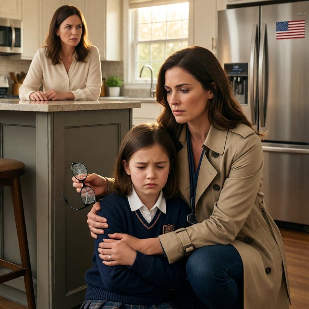 LA-My sister took my 7-year-old daughter’s visual aid glasses, CRUSHED THEM under her foot to “teach her respect.” Then she forced my visually impaired child to re-clean the same kitchen over and over while everyone watched. I didn’t shout. I took ACTION. Nine hours later, their lives started to unravel…