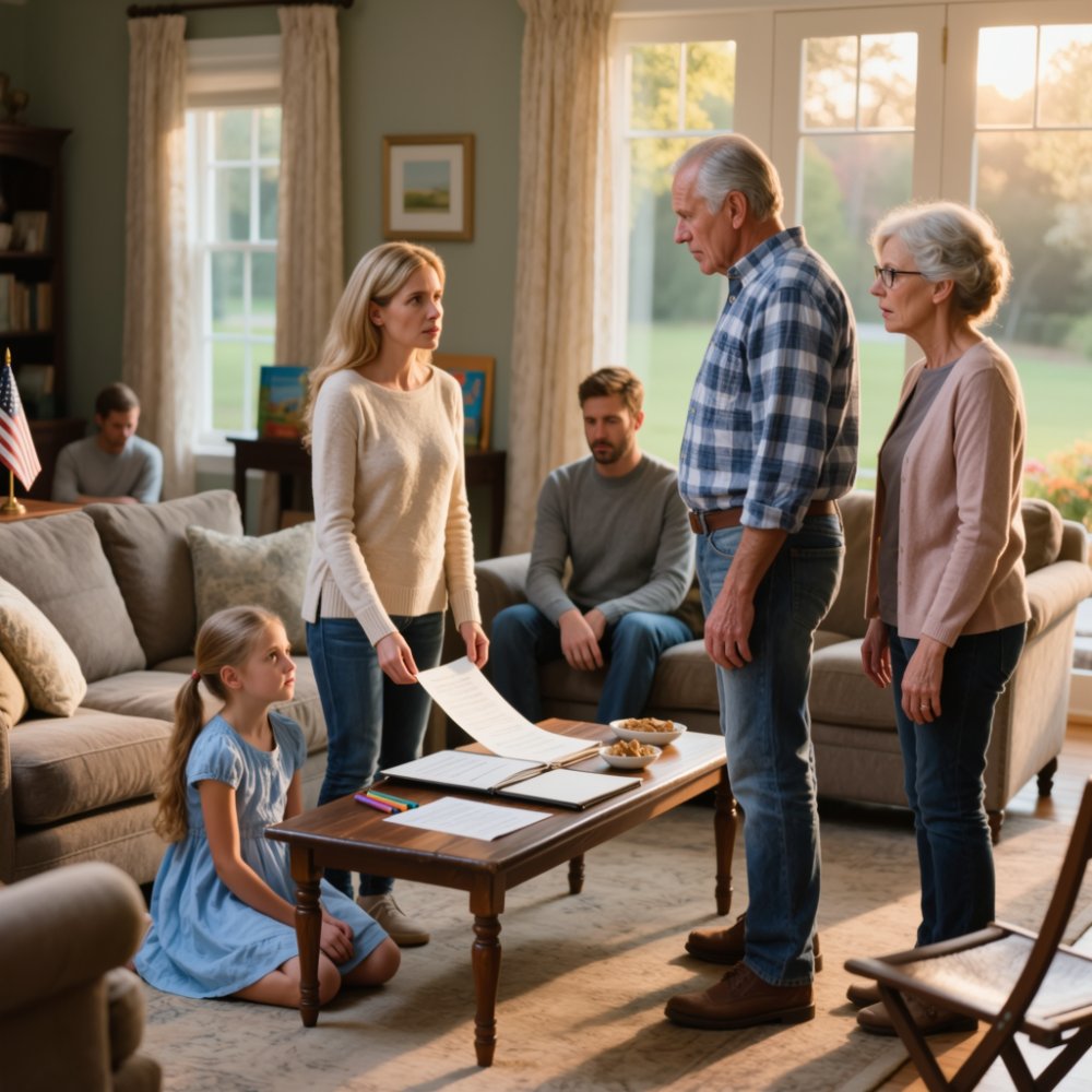 LA-My dad barked at my 7-year-old stepdaughter, “no one cares what you think!” My mom added sweetly, “only real grandchildren get to vote.” She went silent. Then i stood up and said, “i need to make an announcement!” Five minutes later, the whole room was in shock…