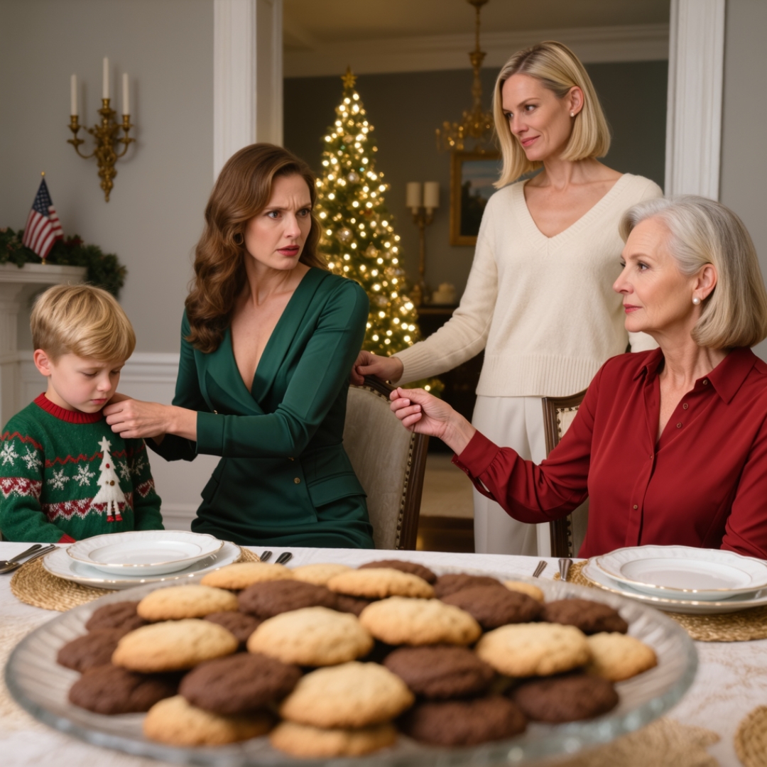 At Christmas dinner, my mother pushed my son’s hand away from the serving plate and said, “Those are for the real grandkids.” The room went quiet just long enough for everyone to decide they were going to pretend it hadn’t happened. Then my sister laughed, and dinner continued. I stood up, buttoned my son’s coat, and walked him to the car before anyone could ask why I was leaving. The next day at 1:54 p.m., my father texted, “Don’t forget the business loan payment tomorrow.” I looked at the message, thought about my son’s face at that table, and typed five words: “You can pay it yourself.”