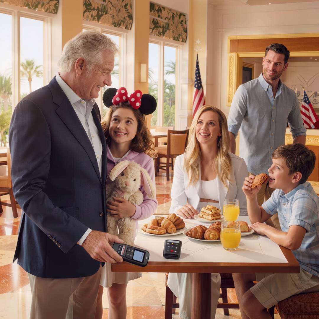 My 8-year-old adopted granddaughter called me at 2:00 a.m. from an empty house and asked, “Why, Grandpa?” Her father and stepmother had taken their biological son to Disney World and left her behind with twenty dollars on the counter and a frozen pizza in the freezer. By noon, I was standing in the lobby of their luxury resort with Skyla beside me — and my son’s smile disappeared the second he saw the folder in my hand.
