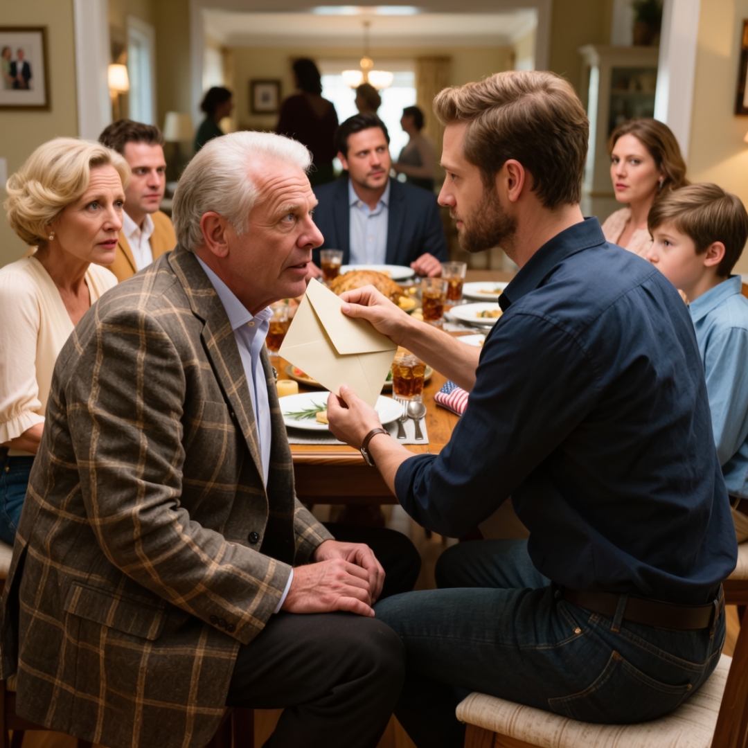 At our family reunion, my father raised his glass and said, “I’m proud of all my children, except the loser at this table.” Everyone laughed like I was supposed to accept the role they had given me since childhood. I looked at the man who had spent my whole life humiliating me, placed one black envelope in front of him, and said, “For you, Dad. Happy Father’s Day.” Then I walked out before he opened the DNA test results that would make the whole room stop laughing.