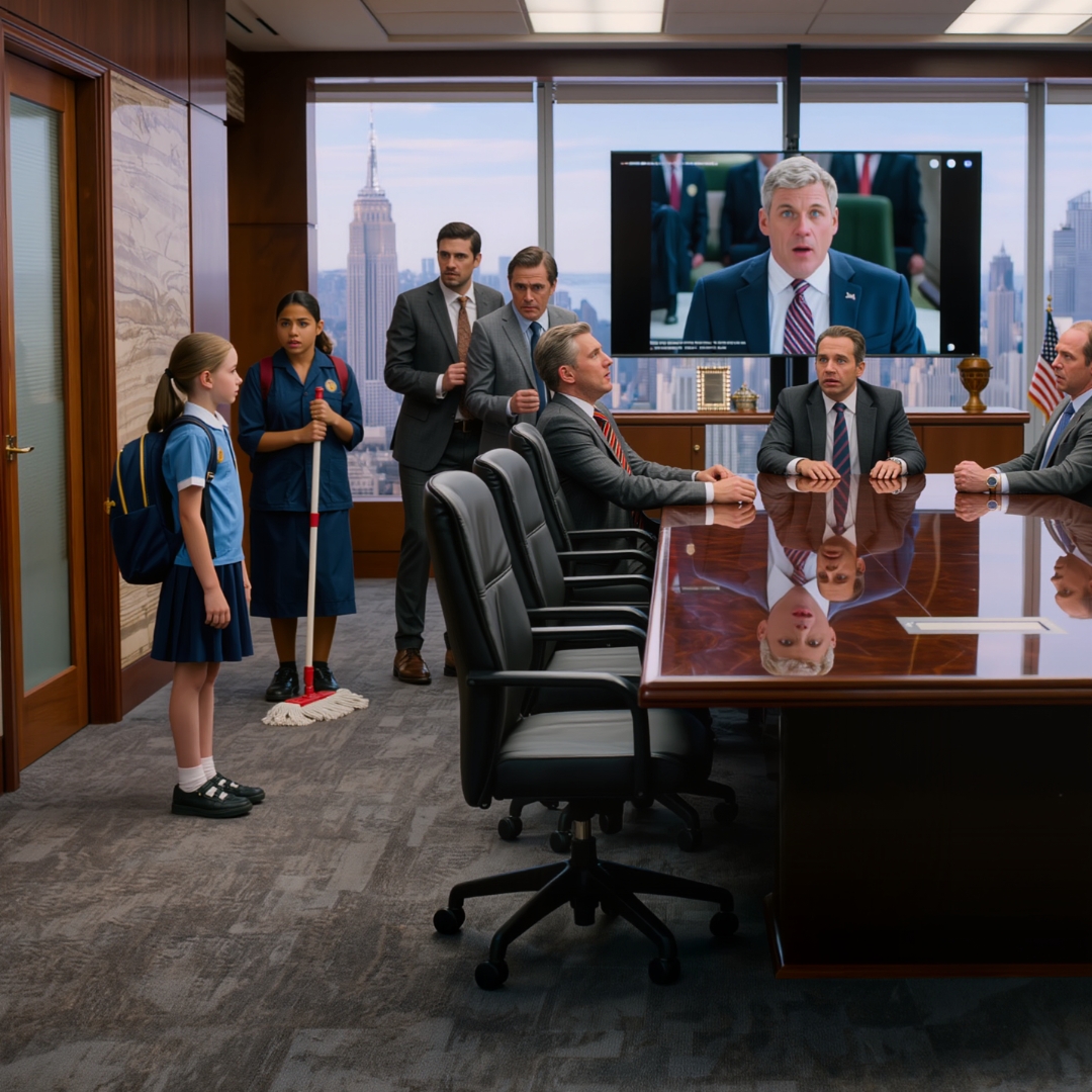 The German investor joined the call, the interpreter never arrived, and a nine-figure deal started falling apart in front of the entire boardroom. Damien asked if anyone spoke German. No one answered — until a 12-year-old girl in a school uniform stepped into the doorway and said, “I can translate.”