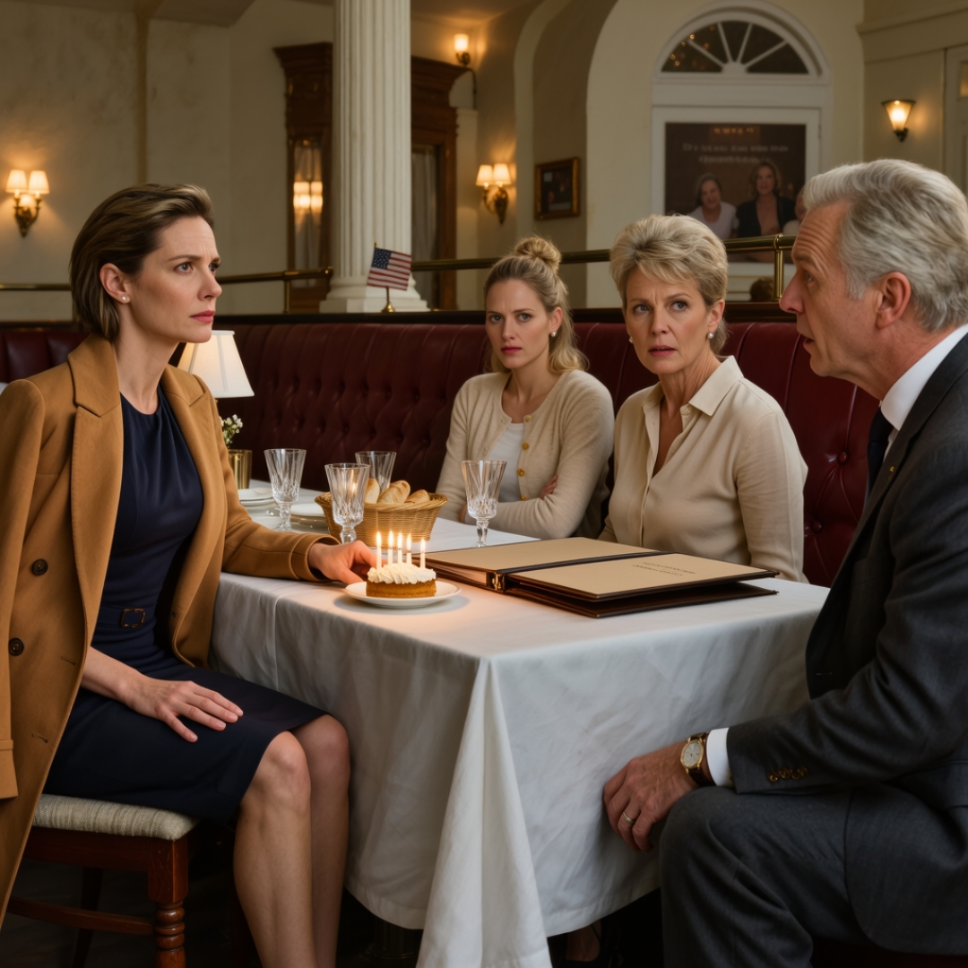My parents took me to dinner for my birthday, then my father calmly said, “We’re giving your inheritance to Chloe. She has kids. You’re alone.” My mother wouldn’t look at me, and my sister smiled like the money had already landed in her account. I took one sip of water and asked, “Does Grandma know you moved money from her trust?” That was when my father’s face went pale.