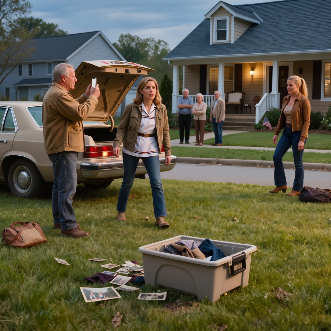 My father threw my things across the front lawn and filmed me while the neighbors watched. My sister kicked one of my bags toward the street and laughed, “Later, loser. We’re changing the Wi-Fi password too.” I loaded everything into my car, closed the trunk, and looked at them one last time. “Remember this night,” I said. “One day, you’ll understand exactly what you threw away.” Fifteen days later, my phone had 36 messages from that house — and one line from my sister told me everything had finally turned: “He can’t sleep.”