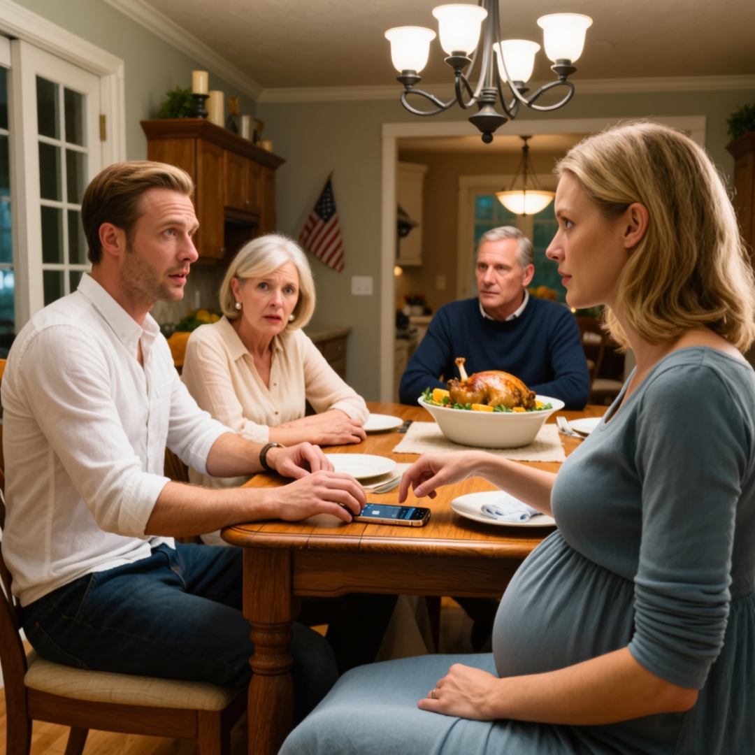 My husband was setting up our baby’s nursery when he said, “After this baby arrives, I’m done with you. Child support will handle the rest.” He thought I was downstairs folding tiny clothes and pretending not to hear the way he had already planned my heartbreak. But I was standing in the doorway, recording every word. That Sunday, at dinner with his parents, I pressed play — and watched his confidence disappear before the first sentence was even finished.