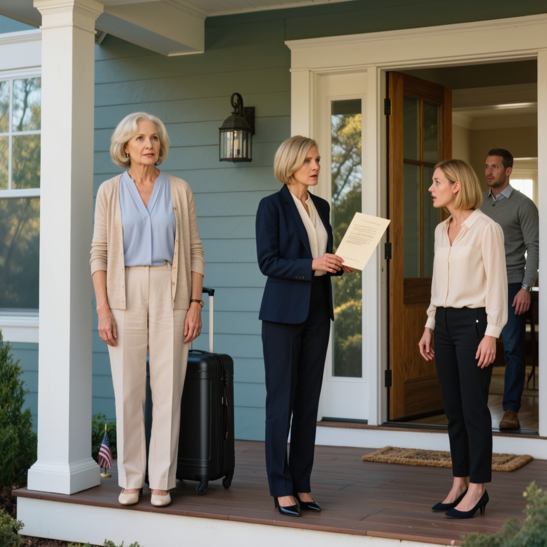 My daughter threw my suitcase onto the porch and said, “You’re holding us back. Move out.” So I picked it up and left quietly, letting her believe the house was finally hers. The next morning, she and her husband froze when the realtor knocked on the door with the papers — and told them whose name was still on the deed.