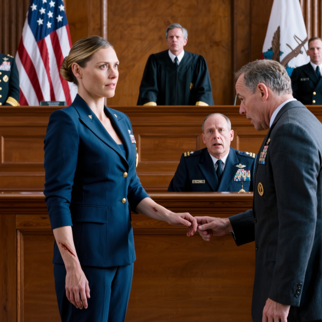 “Useless soldier,” my father shouted at the military tribunal, loud enough for every officer in the room to hear. Then he pointed at me and said, “Show them your arm if you really served.” I slowly rolled up my left sleeve. The moment the admiral saw the old scar across my forearm, the room went silent. He stood up, his face turning pale, and whispered, “That scar… oh God.” That was when my father finally understood what his accusation had uncovered.