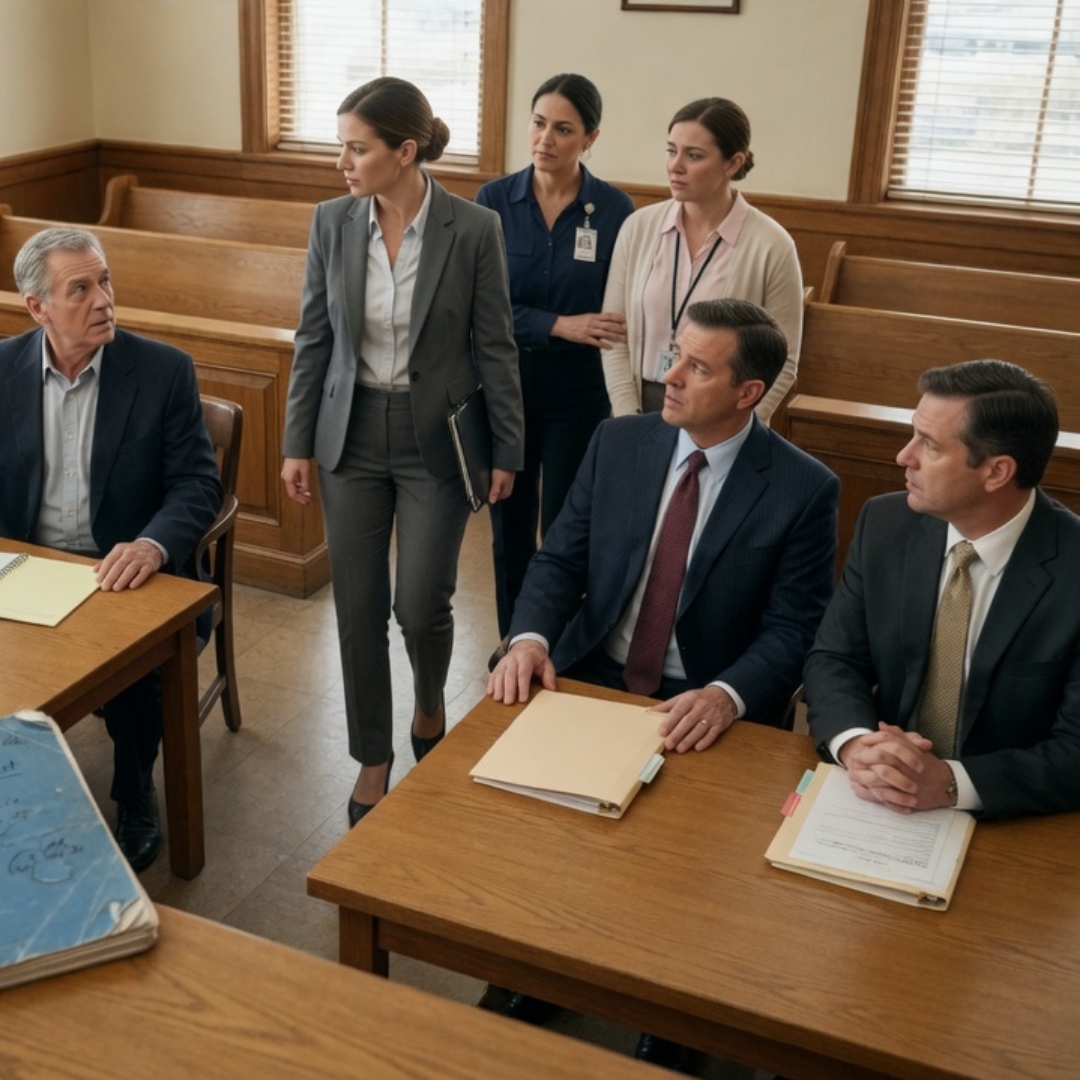 A struggling janitor raised three orphaned girls when nobody else had room for them. Years later, when the school district dragged him into court and called him a thief, Harold Meeks sat there in his one good suit with no money to fight back. Then the courtroom doors opened, and the people who walked in made the judge put down her pen.