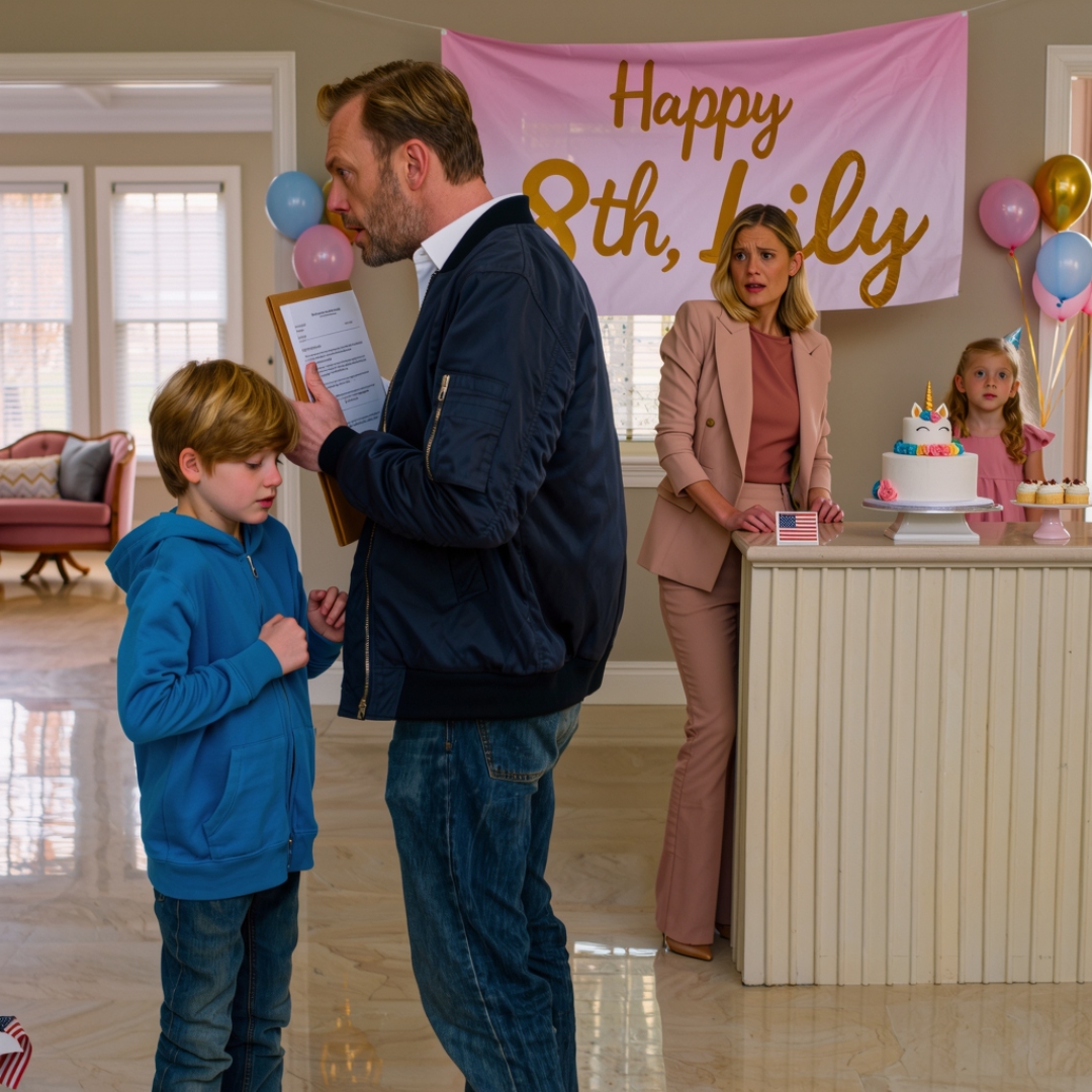 I reserved a $2,800 party venue for my son’s birthday, but when we walked in, the banner over the cake said, “Happy 8th, Lily!” My girlfriend’s daughter was already standing in the middle of the room, while my son held the little gift bag he had picked for his own party. My girlfriend shrugged and said, “He can have it next year. Lily really wanted this one.” My son tugged my sleeve and whispered, “It’s okay, Dad,” like he was trying to make the hurt smaller for me. I looked at the balloons, the cake, and the party I had paid for, then walked outside and made one quiet change. By midnight, the entire group chat was begging me to answer.