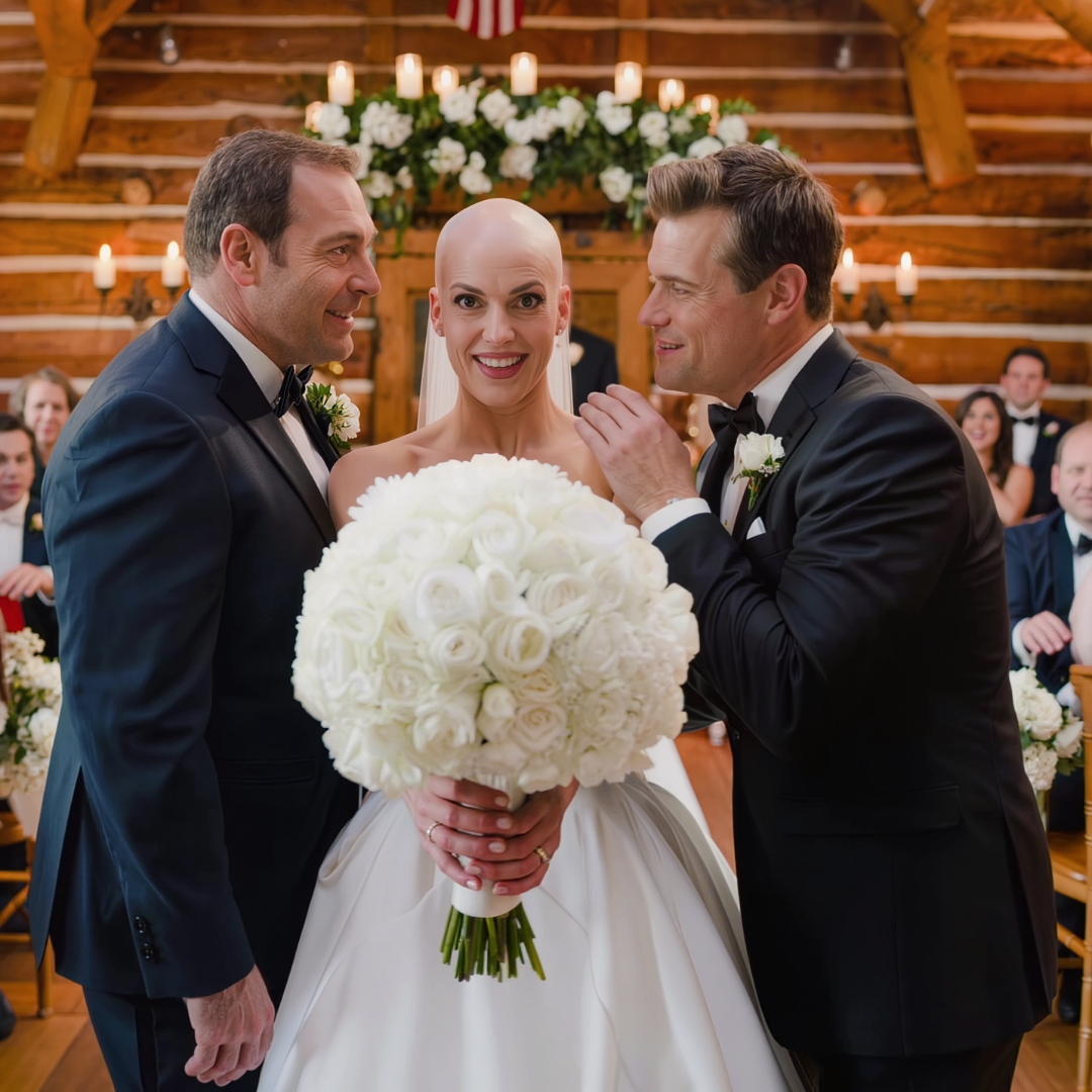 I woke up bald on my wedding day and found a note from my father: “Now you finally look the way you deserve.” I was ready to cancel the ceremony and hide from everyone. But my groom, a quiet CIA officer who almost never showed emotion, took one look at me and said, “Walk down that aisle. I have a plan.” So I did. And when the chapel doors opened, the guests fell silent — because whatever my father expected that morning, it wasn’t what walked into that room.