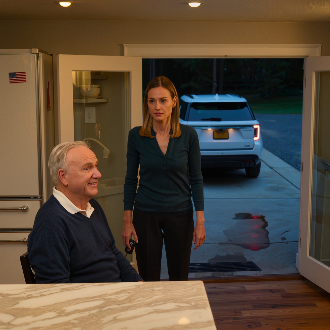 I came home and found my $60,000 SUV gone. My dad was sitting at the kitchen table, smiling like he had done me a favor. “We gave it to Lucas,” he said. “He’s the man of the family.” I looked at him, then at the empty driveway, and asked one quiet question about Lucas. Ten seconds later, my father wasn’t smiling anymore.