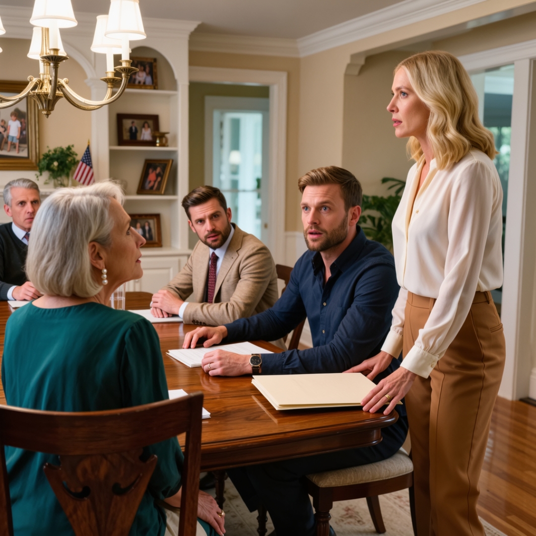 My in-laws called a family meeting just to announce that my husband and I would be paying $52,000 for his younger brother’s wedding. My husband sat beside me in silence, staring at the table like our savings had already been handed over. Everyone waited for me to nod and accept it. Instead, I stood up, pulled one folder from my bag, and did something that made the entire room go quiet.