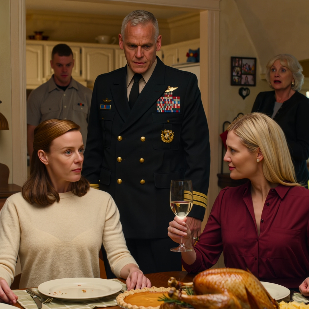 At Thanksgiving dinner, my sister called me a leech in front of my whole family. My brother-in-law, a Delta Force operator, laughed and said, “Must be nice having no real job.” I set my fork down, because some things hurt too much to answer right away. Then his commander stood up from the head of the table, gripped his arm, and said, “Shut your mouth. She outranks all of us in this room.” For the first time all night, nobody reached for another bite.